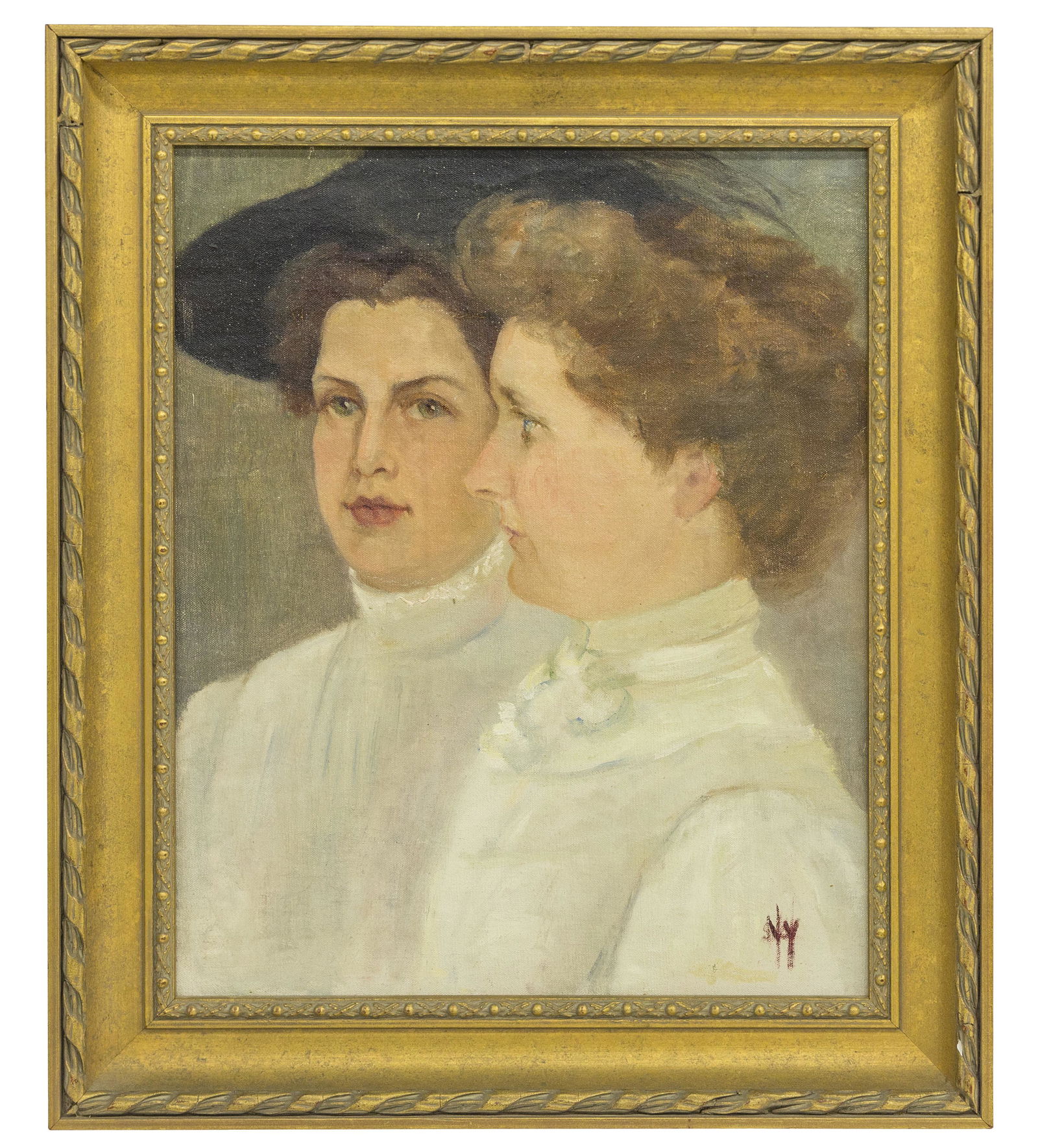 Signed N.Y. Oil of Two Ladies (1 of 5)