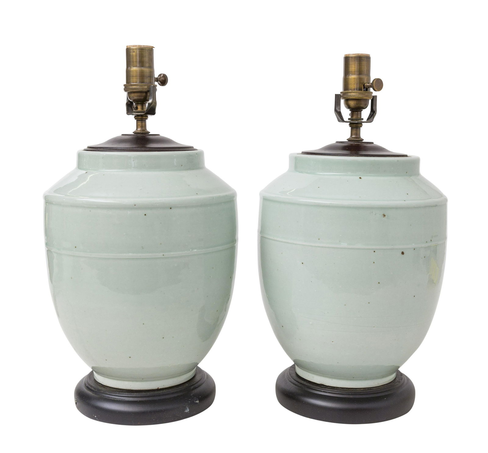 Pair of Chinese Celadon Lamps (1 of 6)