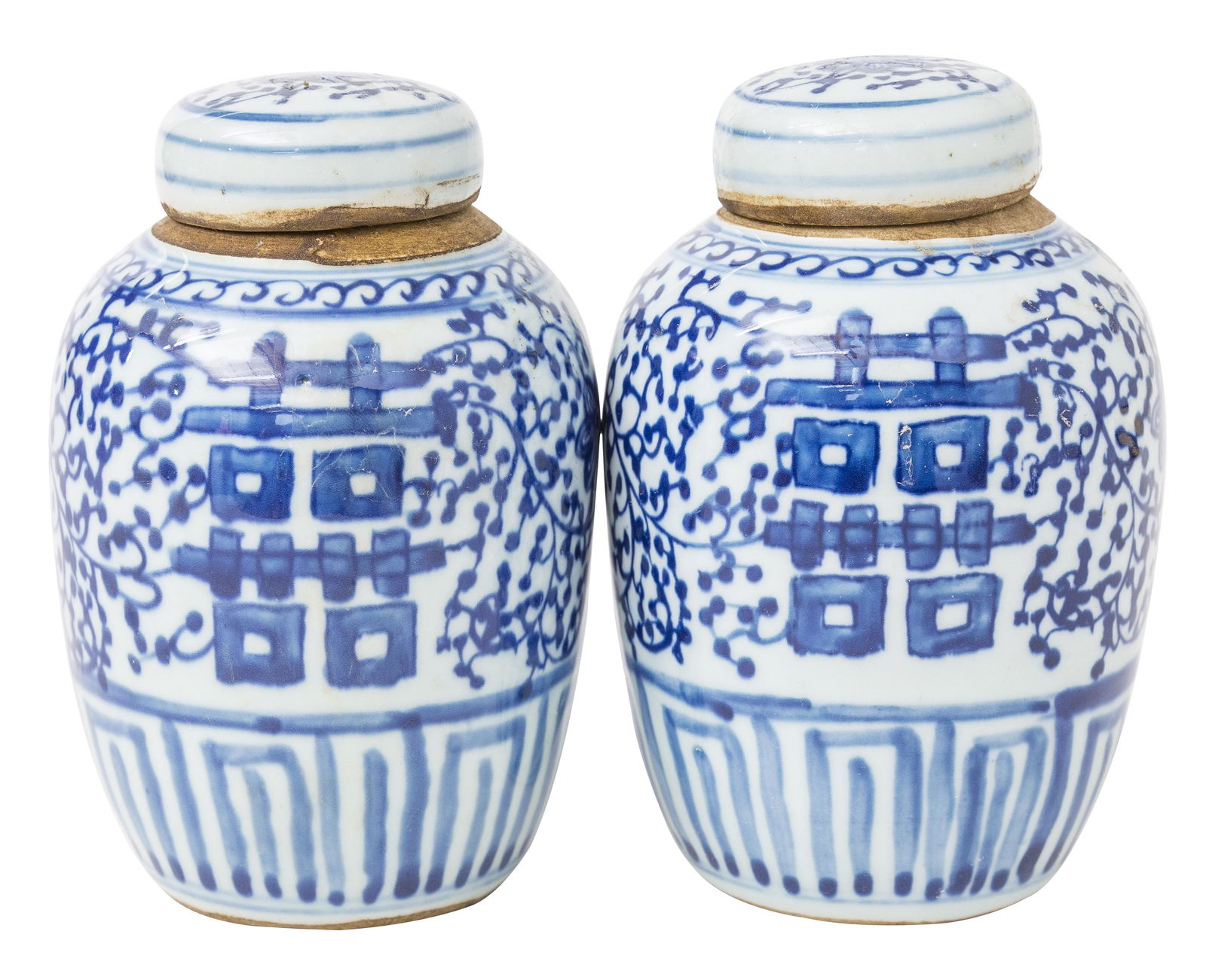 Pair of Chinese Canton "Double Happiness" Ginger Jars (1 of 5)