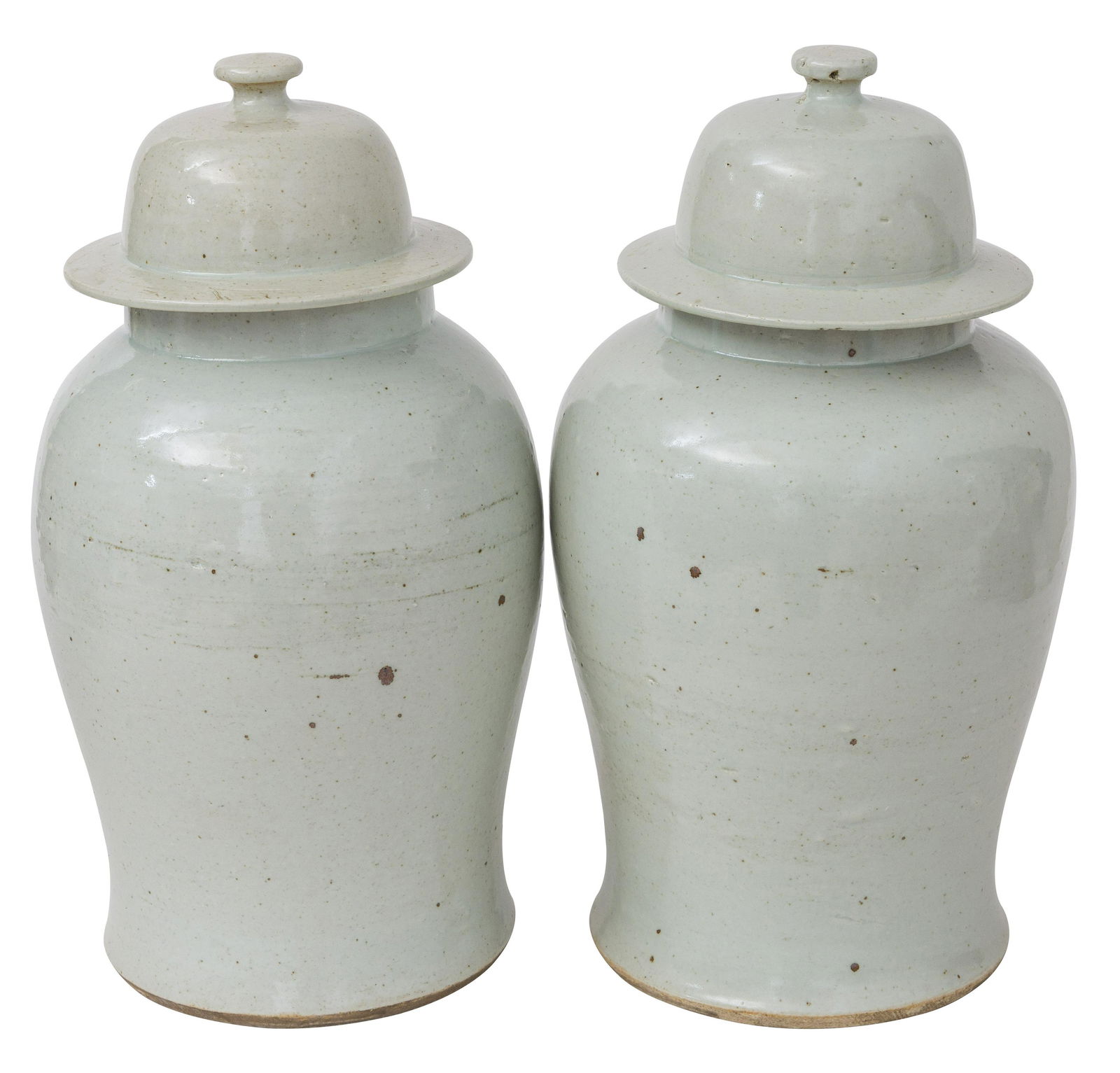 Pair of Celadon Temple Jars (1 of 7)