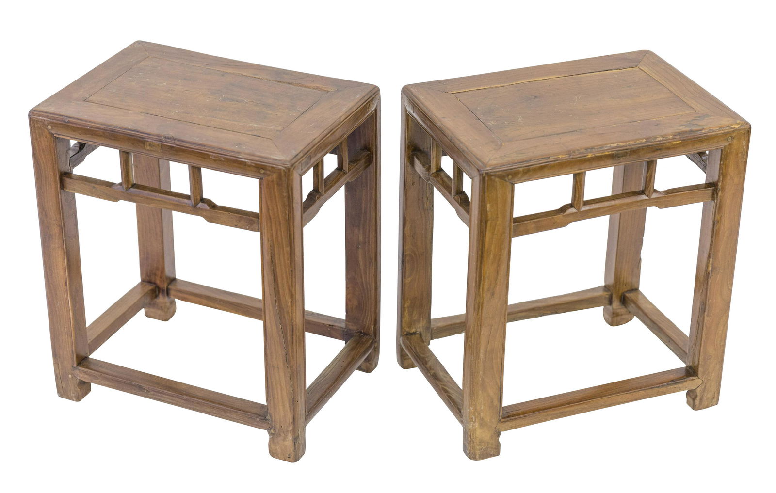 Pair of Chinese Walnut Stools/ Low Tables (1 of 11)