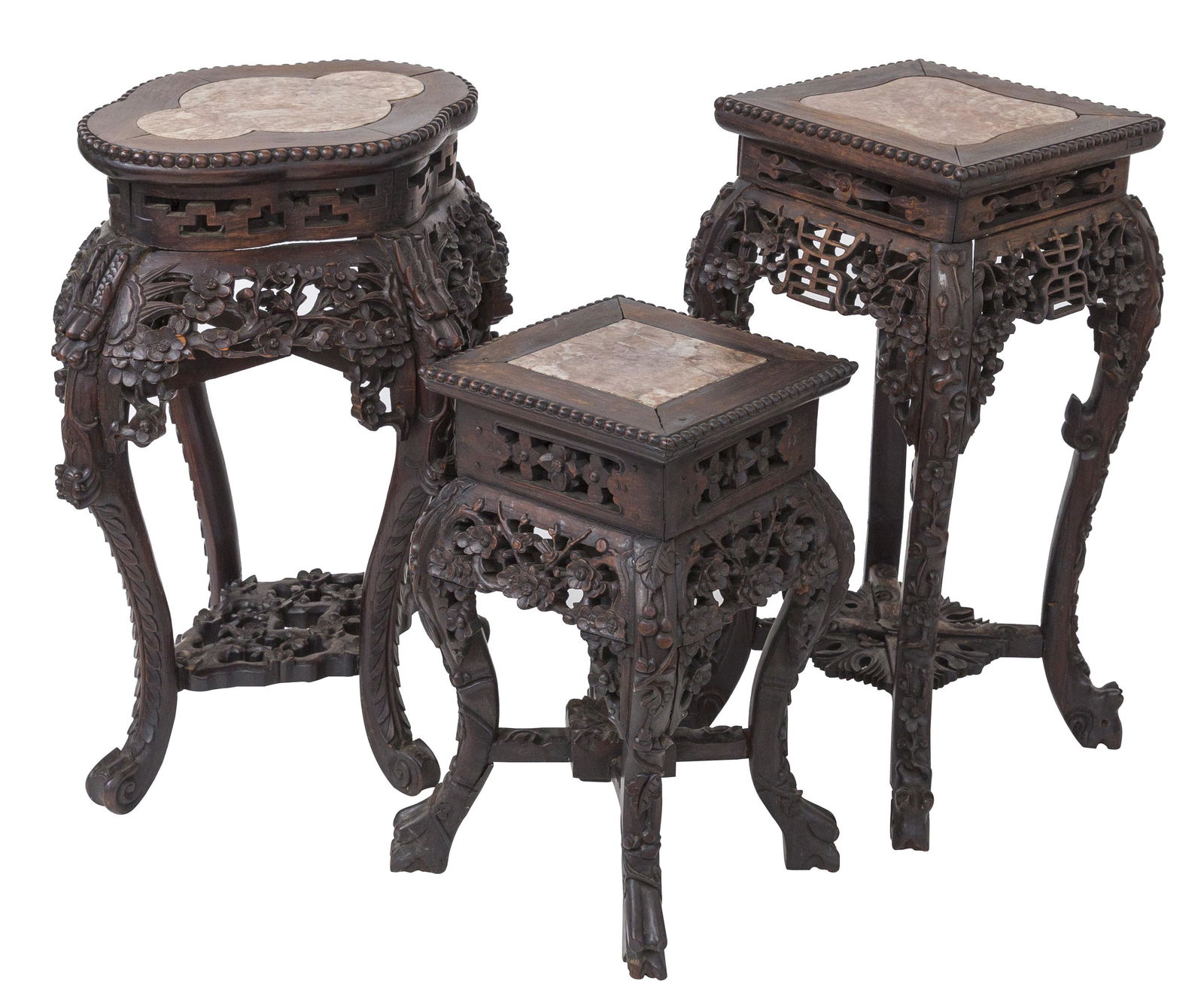 19th Century Chinese Carved Marble Top Stands (1 of 17)