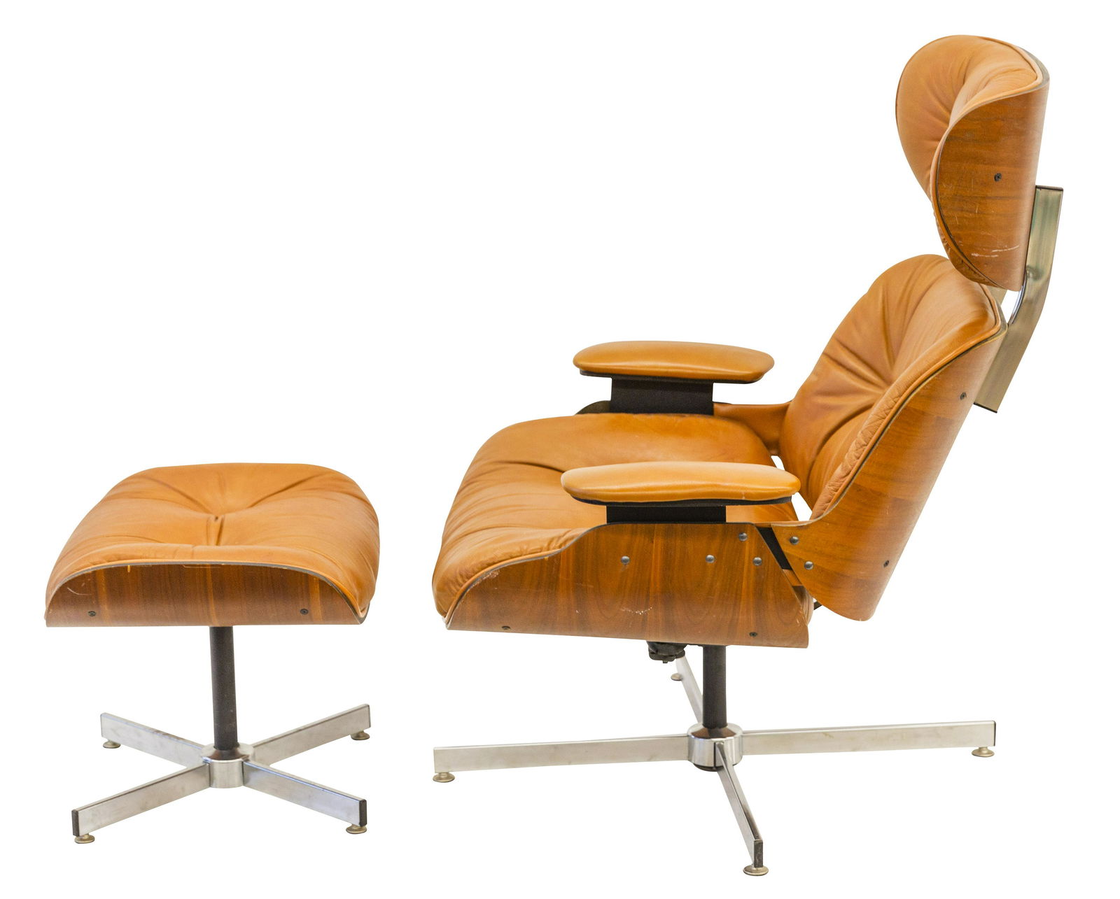 Charles and Ray Eames Style Lounge Chair and Ottoman (1 of 16)