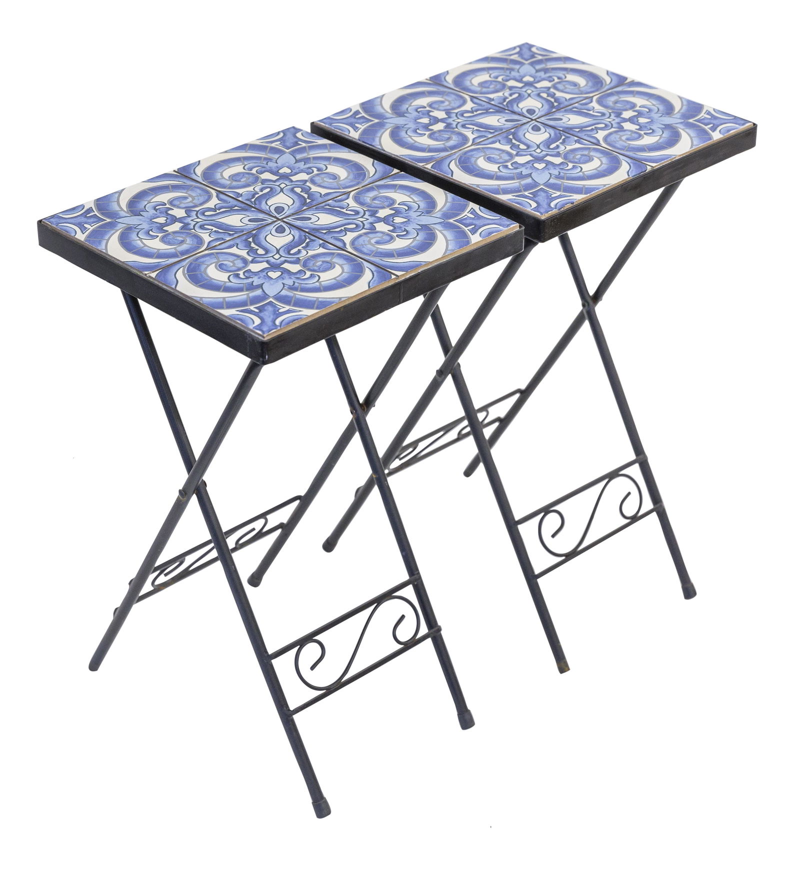 Pair of Italian Blue & White Side Table (1 of 8)