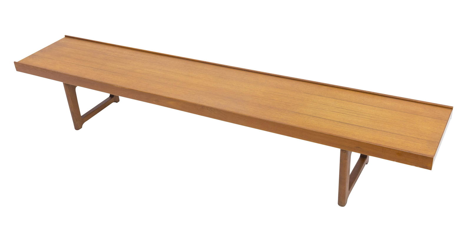 Torbjorn Afdal Krobe Bench: Bench, Mellemstrands Trevareindistri as for Bruksbro, Norway, 1962. Teak, enameled steel. 79w x 14 1/2d x 13 1/2h.
