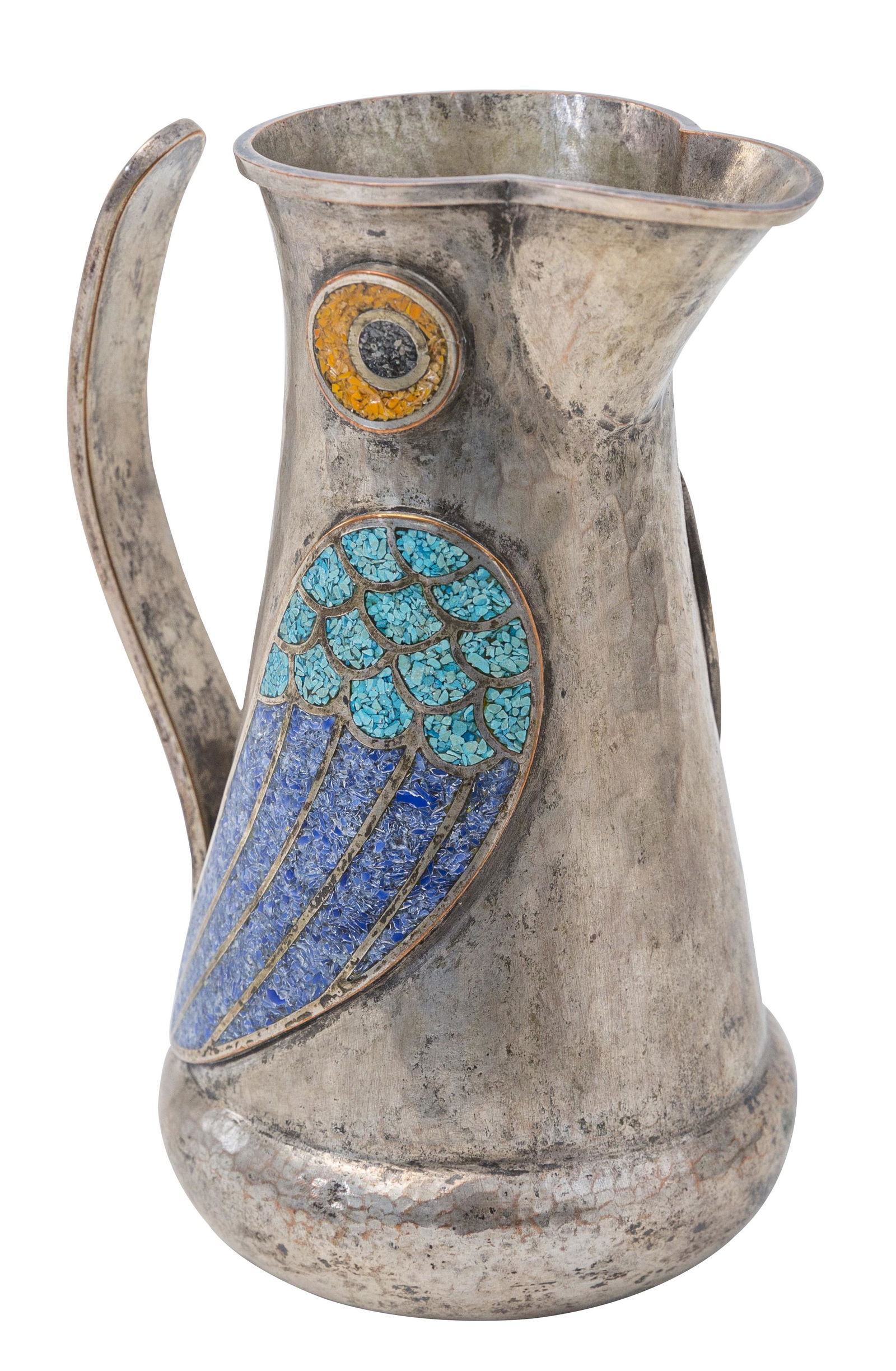 Mexican Silver & Enameled Bird Creamer (1 of 9)