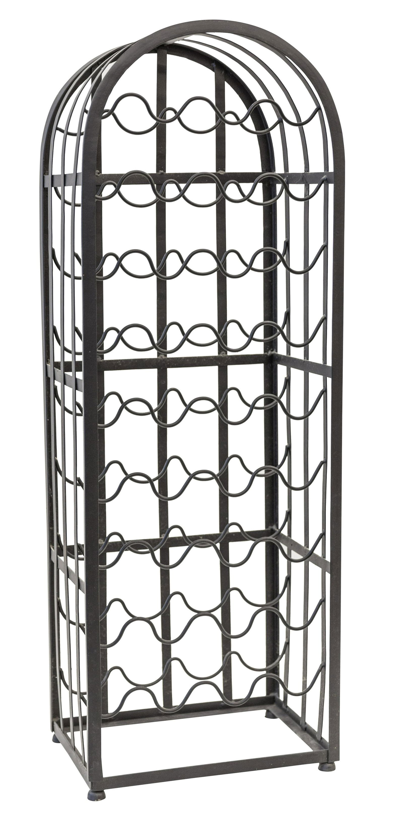Arthur Umanoff Style Wine Rack: Wine rack, USA, 1960's. 50 bottles total. Enameled metal. 15.5w x 11.75d x 44.5h