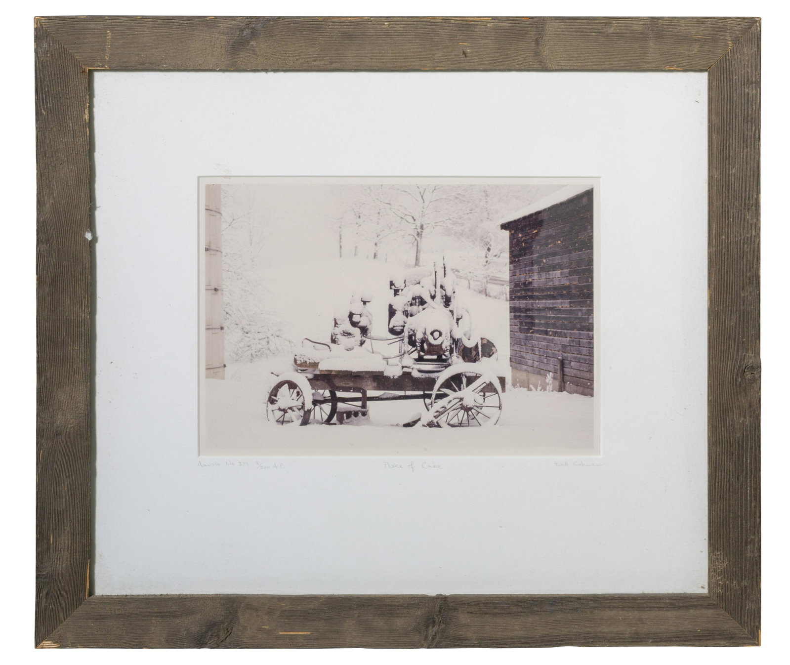 Bill Coleman (1925-1914) Piece of Cake Photograph: Artist proof, Amish no. 379, 8 of 500 A. P. lower left, titled, "Piece of Cake" and signed in pencil lower right. Image- 6.75 x 9.25 Frame- 15 x 16.75
