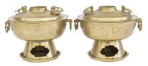 Chinese Miniature Brass Hot Pots
