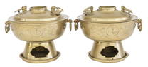 Chinese Miniature Brass Hot Pots