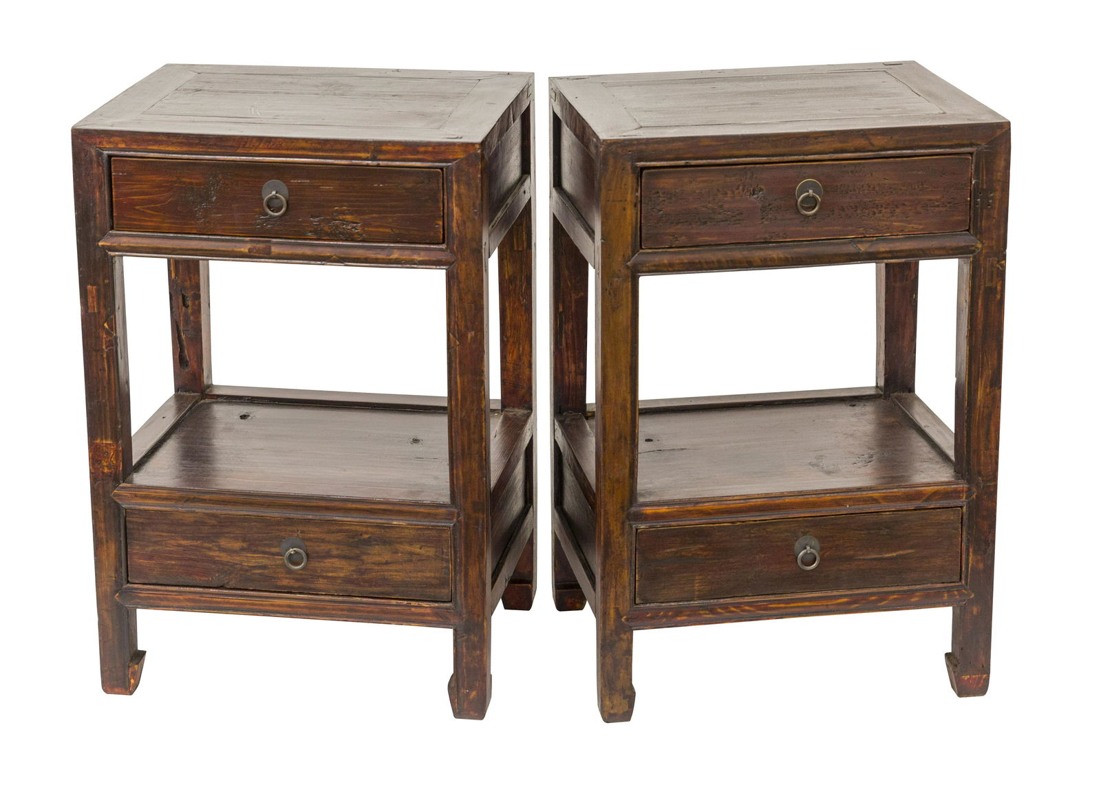 Chinese Dark Elm Bedside Tables (1 of 7)