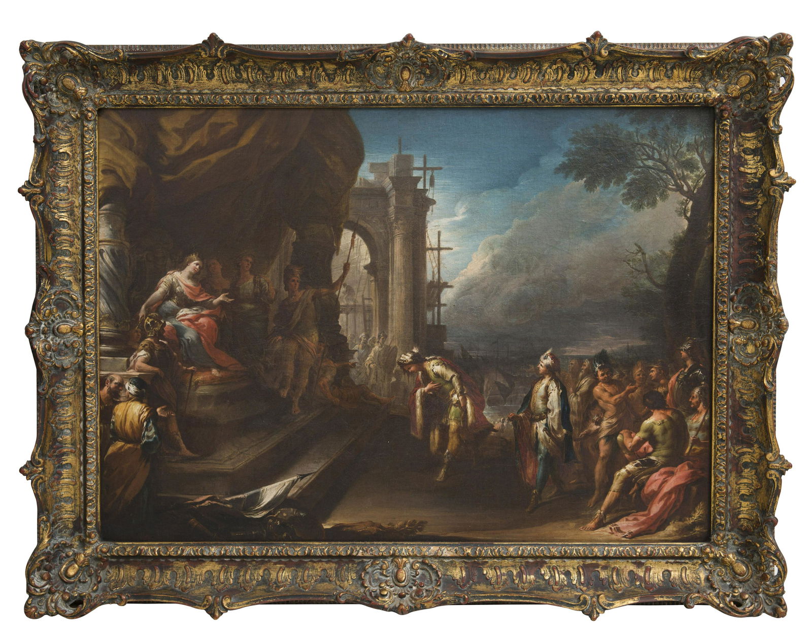 Sebastiano Ricci (1659-1754) Attribution: Oil on canvas," The Riches of The New World" Outstanding Old master painting. Unsigned(90% of his painting were unsigned) Provenance The National Gallery of Art, Washington DC. Sight 24.5 x 34.5, Fram