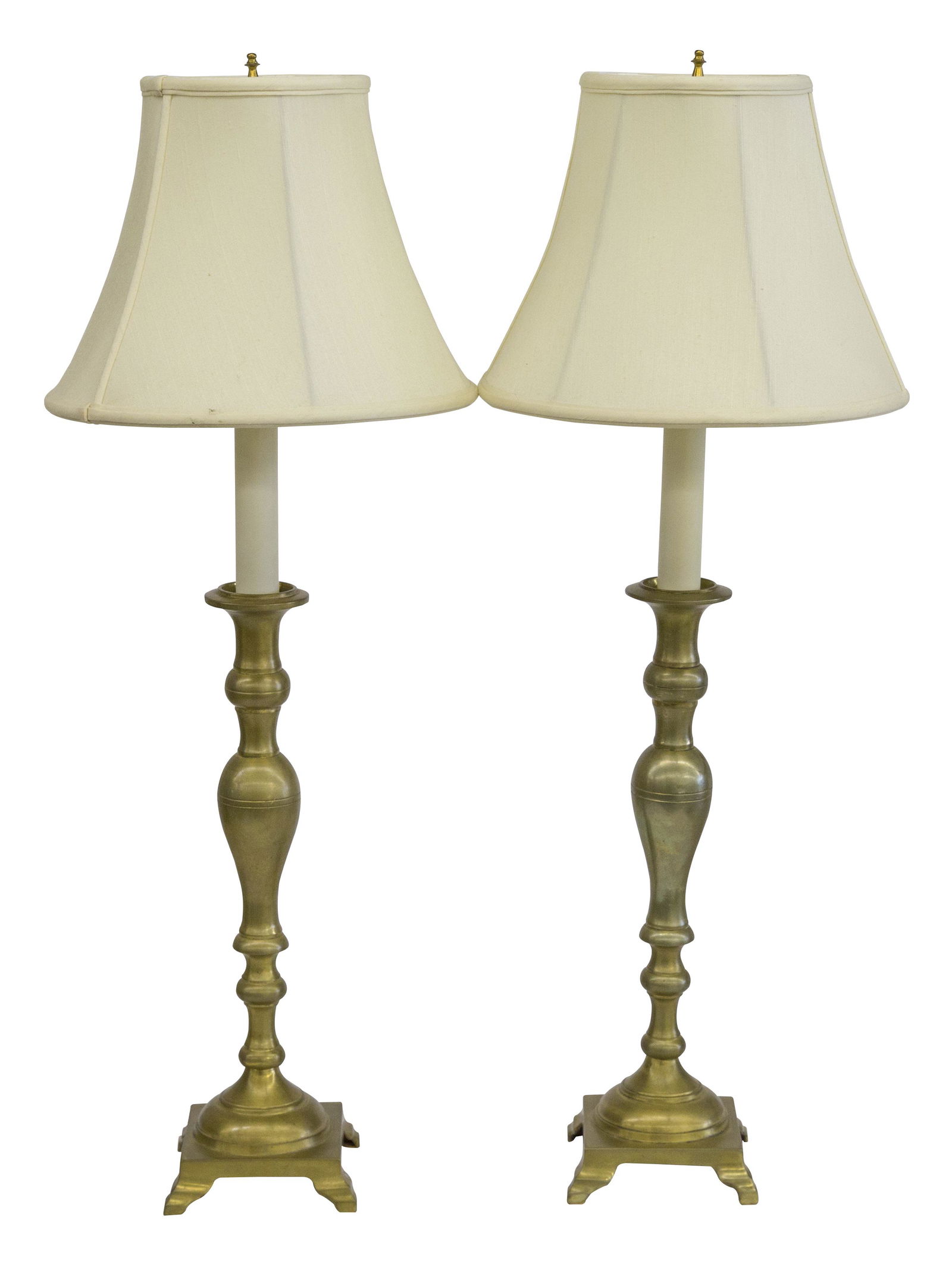 1930's Cast Brass Candlesticks Lamps (1 of 7)