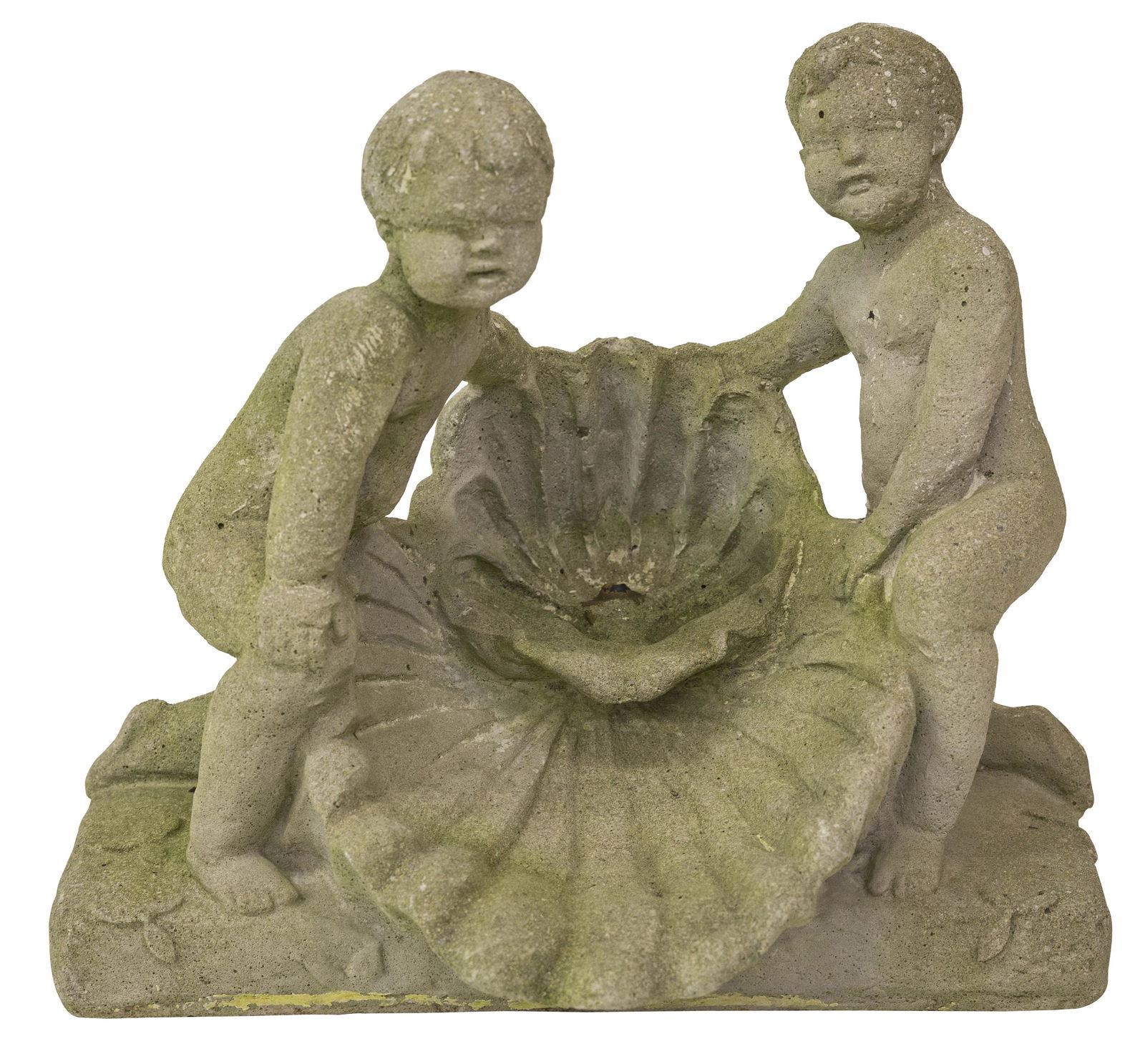 Garden Fountain Two Young Boys Holding Shell (1 of 6)