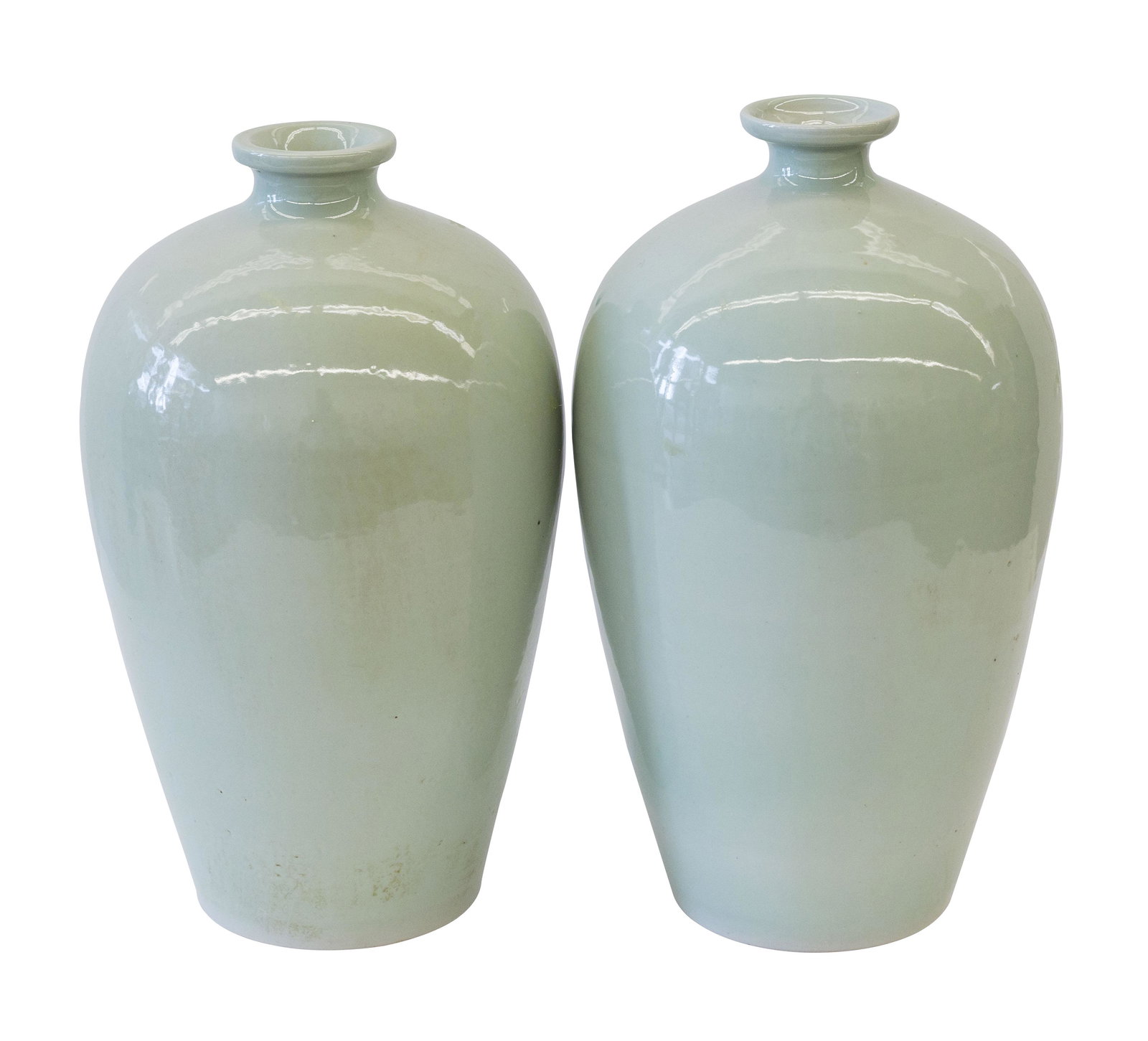 Chinese Celedon Meiping Vases (1 of 7)