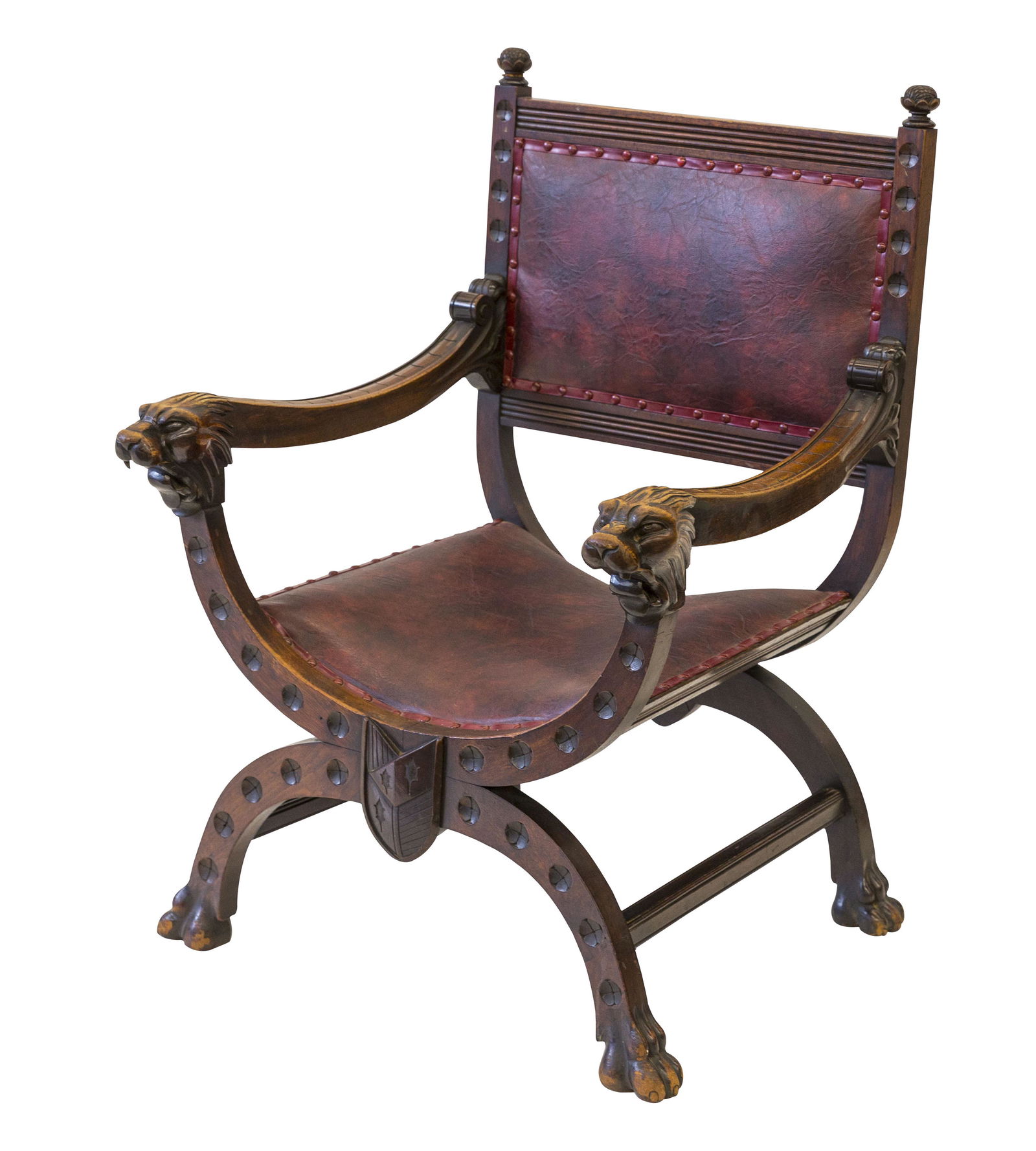 Outstanding Carved Lion Head Arm Chair (1 of 12)