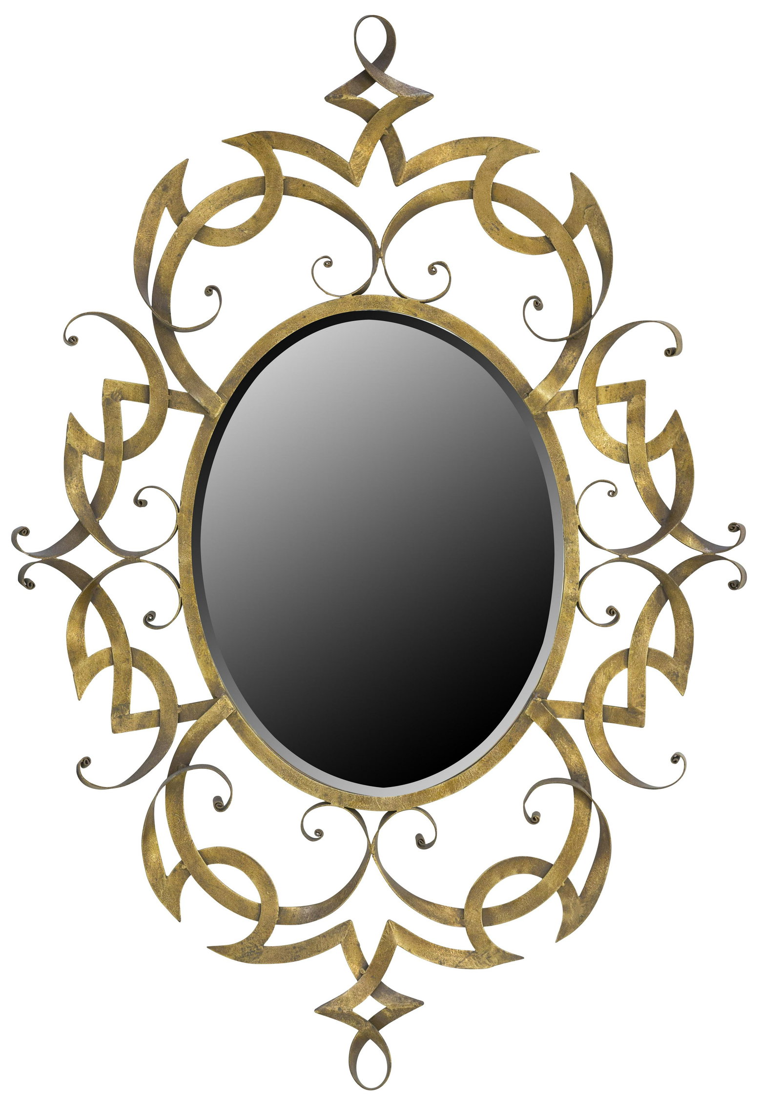 Sculptured Gilded Metal Mirror (1 of 7)