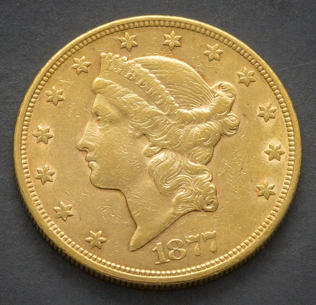U.S. 1877 $20 Liberty Gold Coin (1 of 2)