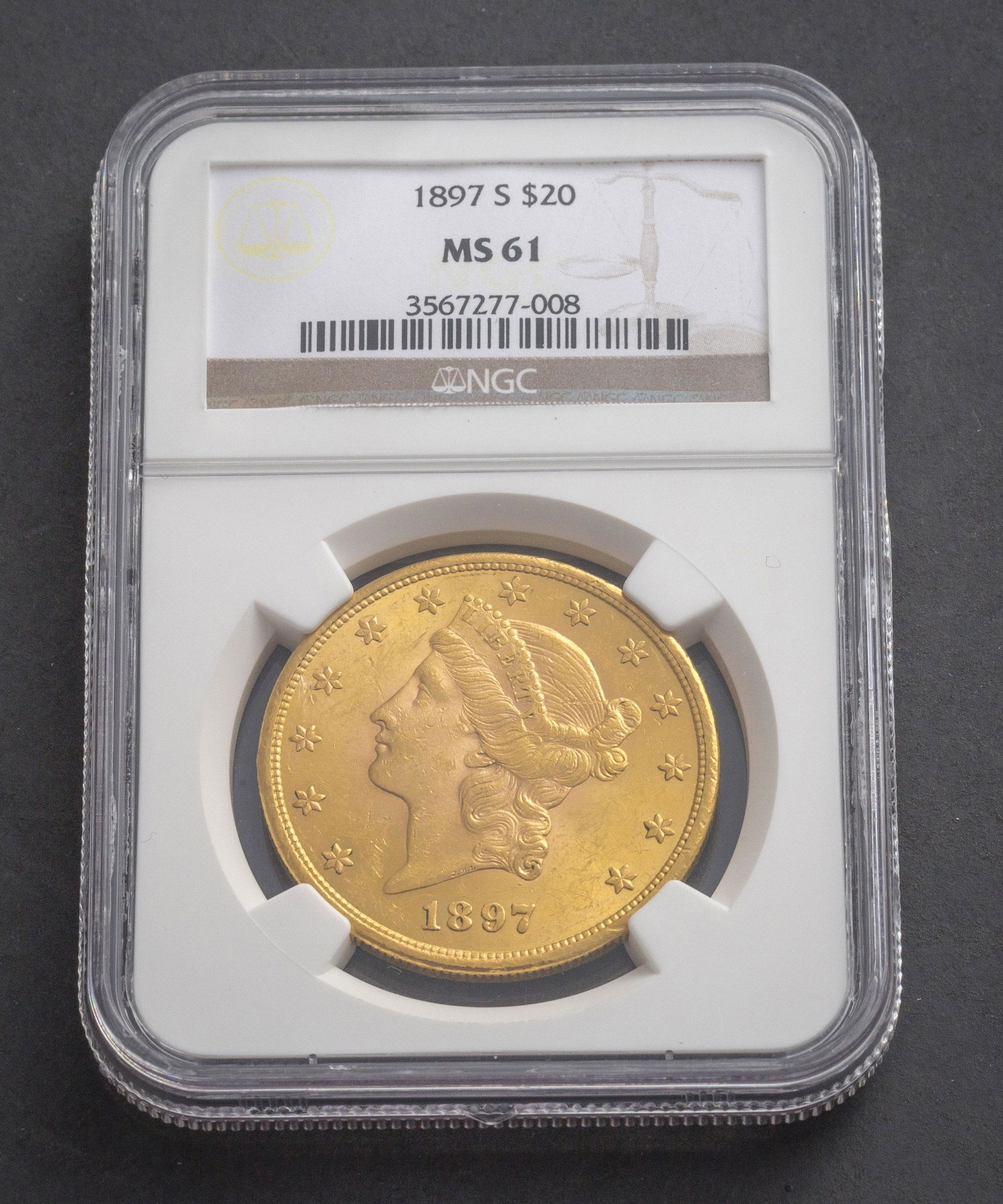 U.S. 1897-S $20 Liberty Gold Coin (1 of 4)