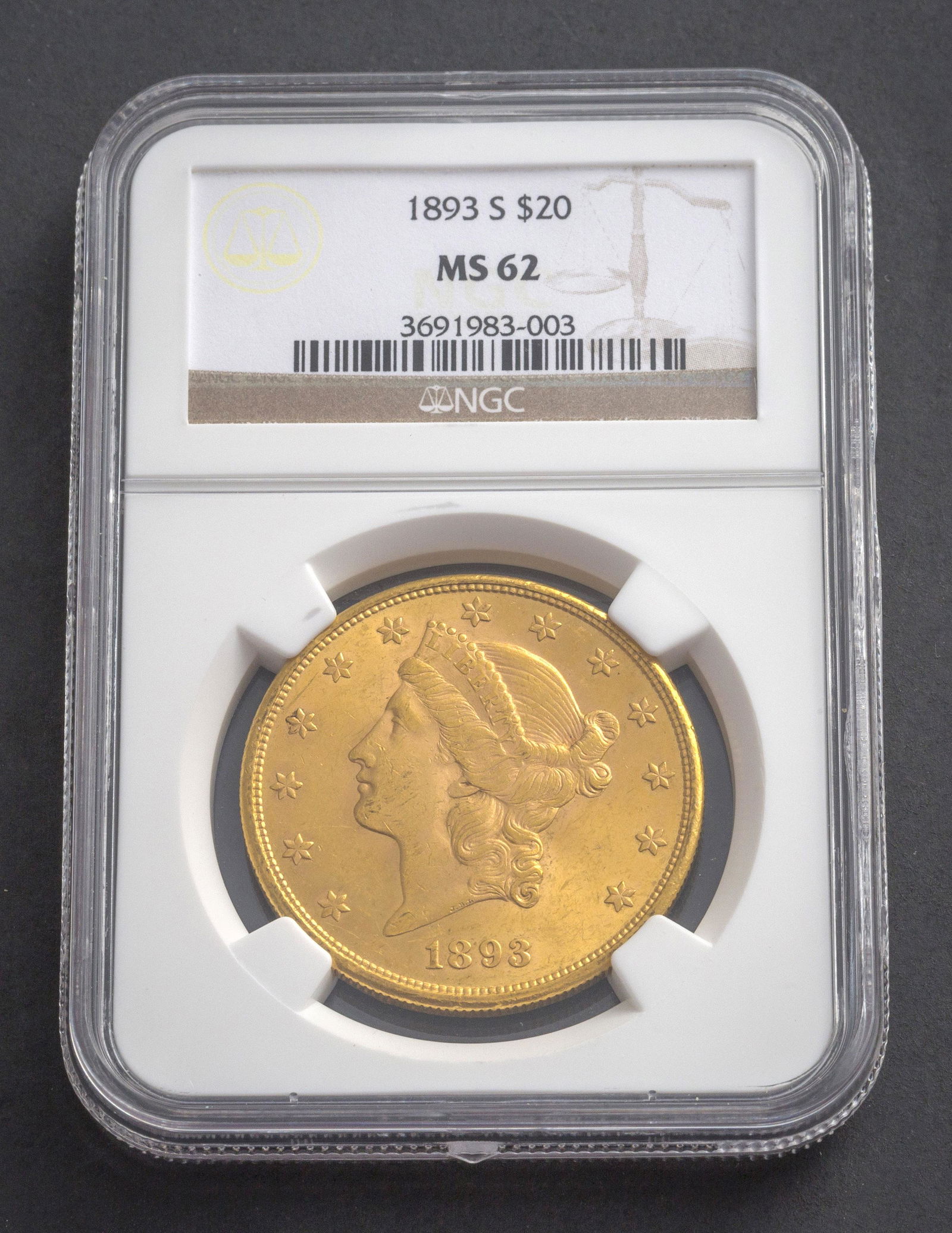 U.S. 1893-S $20 Liberty Gold Coin (1 of 4)
