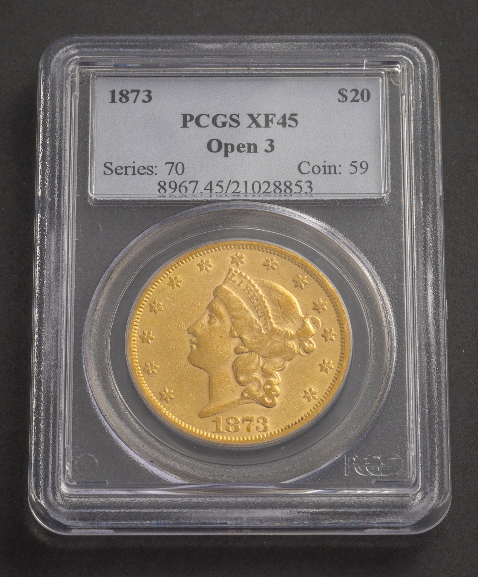 U.S. 1873 $20 Liberty Gold Coin (1 of 4)
