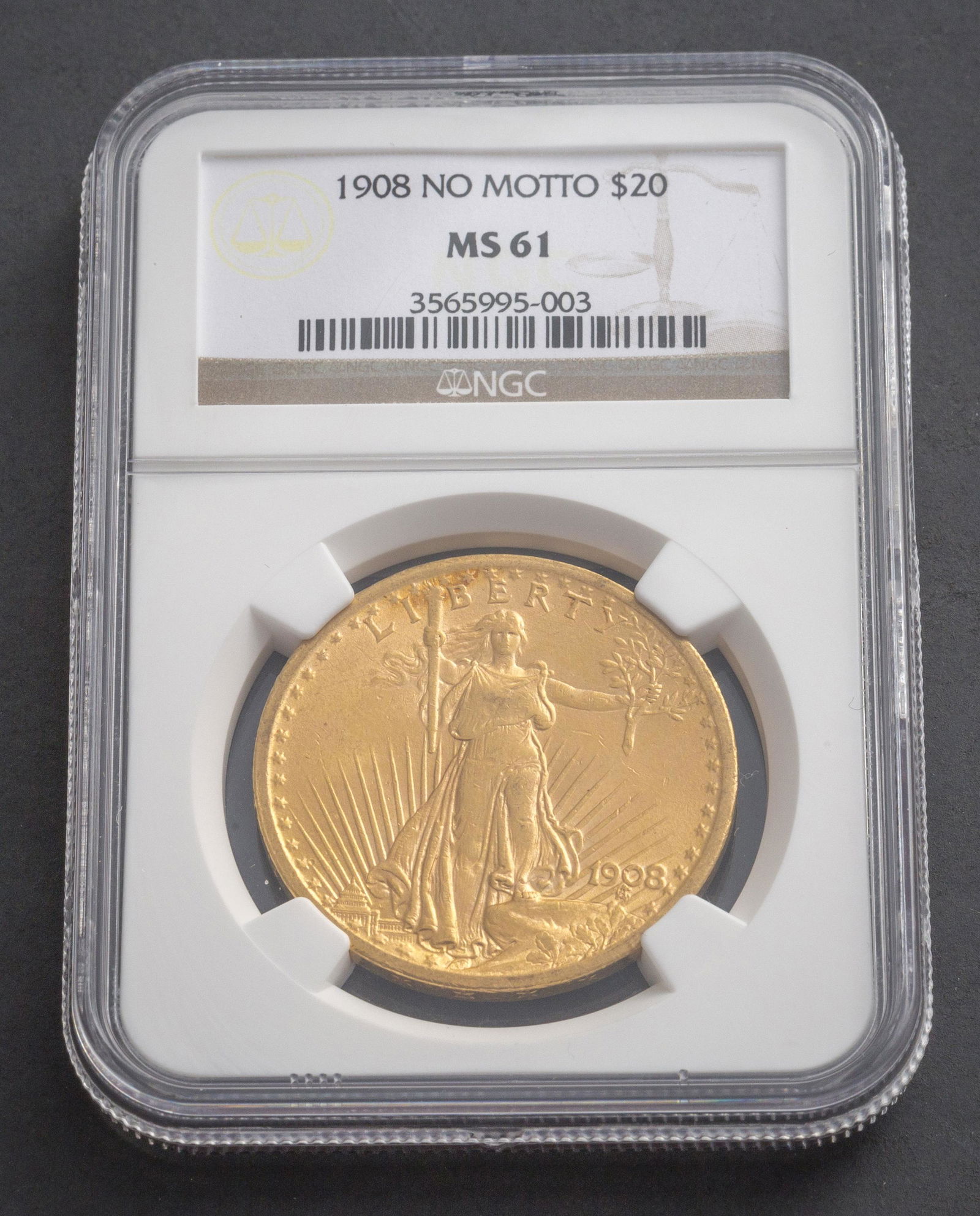 U.S. 1908 $20 St. Gaudens Gold Coin (1 of 4)