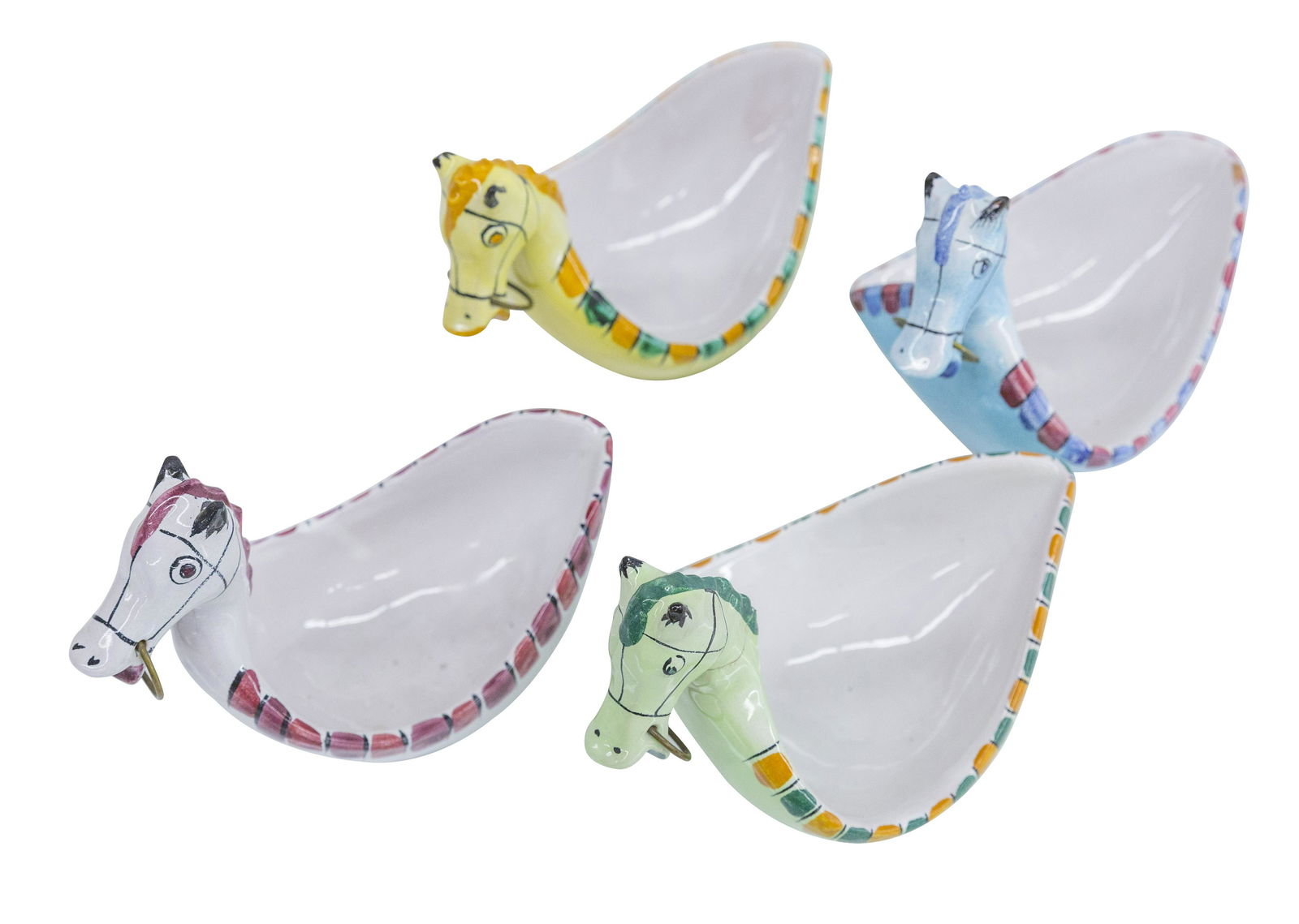 Aldo Londi Bitossi Horse Bowls: Horse bowls, set of (4), Bitossi for Rosenthal Netter. 4w x 7.5d x 5.25h