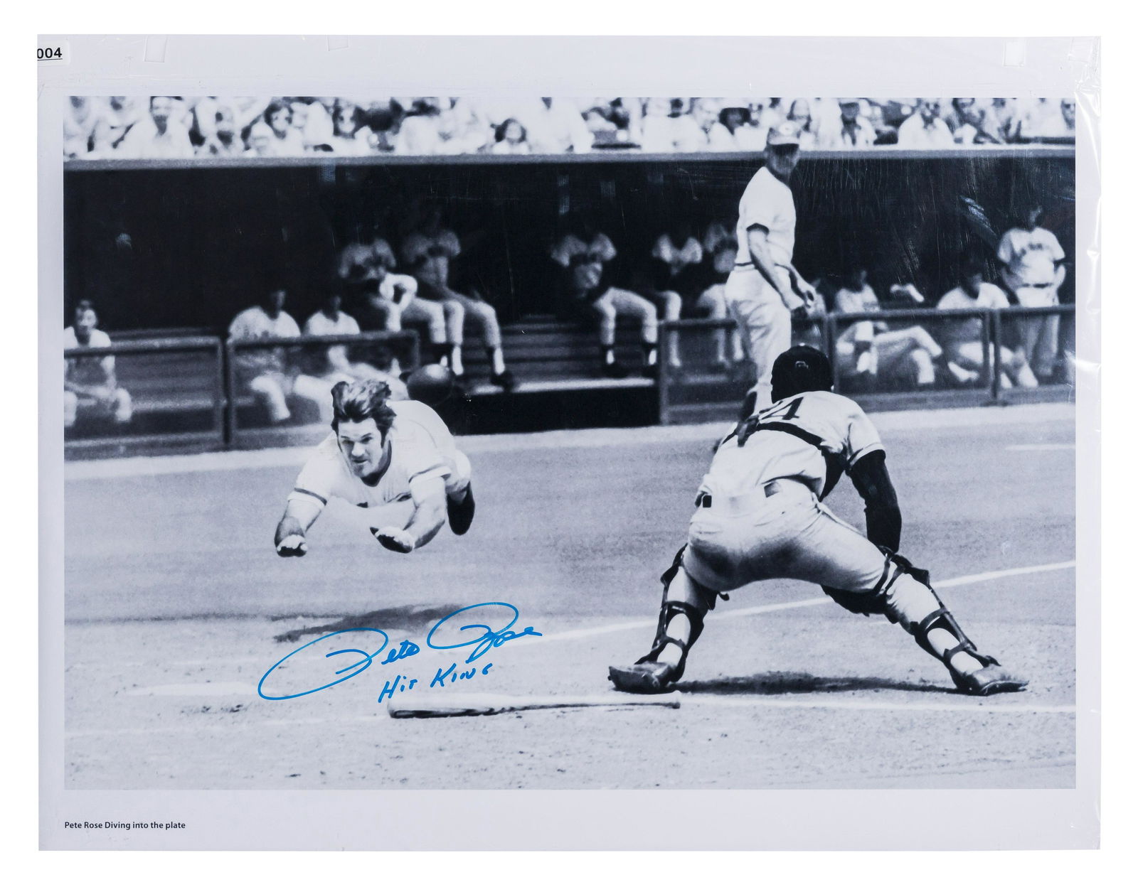 Pete Rose Diving Signed Archival Photo (1 of 4)