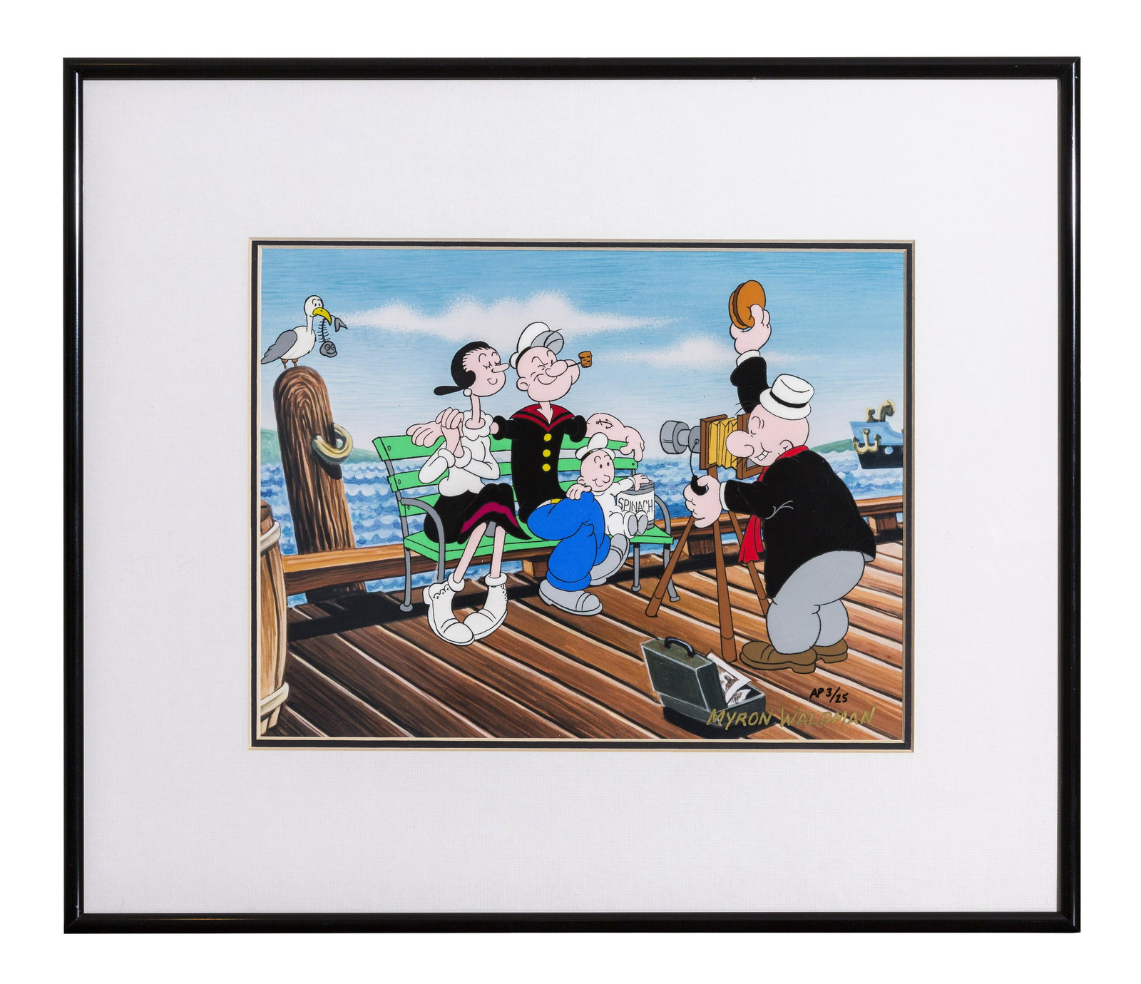 Popeye - Park Bench HP Signed Cel (1 of 4)