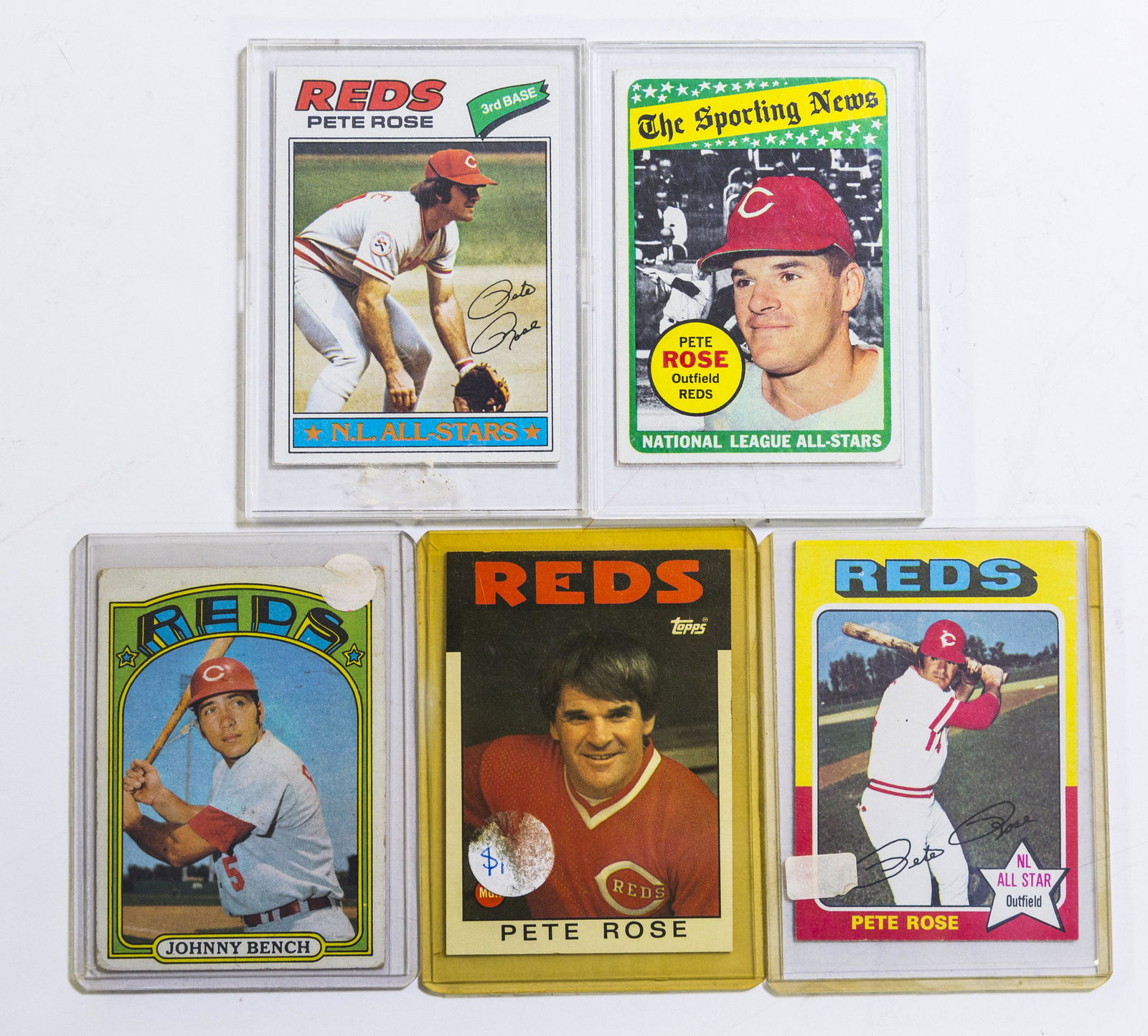 Pete Rose & Johnny Bench Topps Baseball Cards (1 of 6)