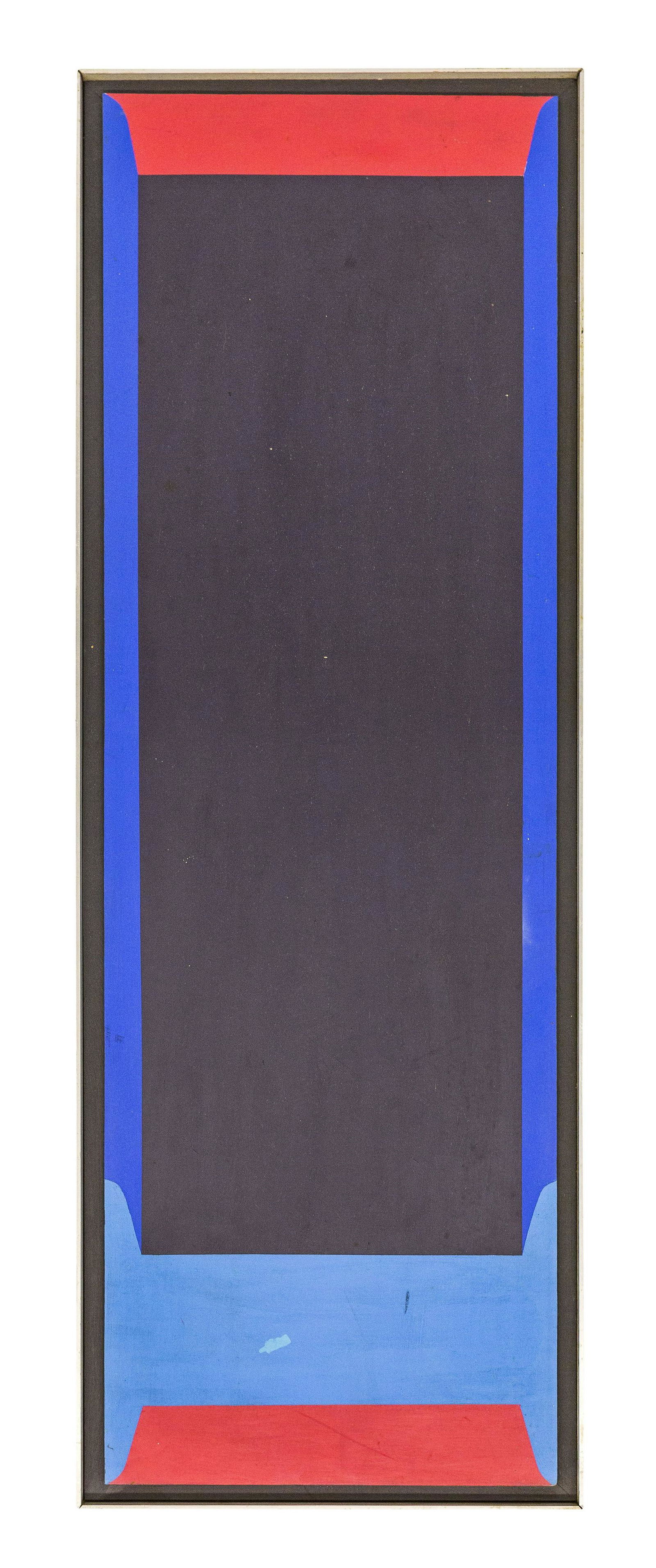 John Peterson (20th Century) Acrylic (Cincinnati): Acrylic on masonite, untitled, unsigned. Given to Gwen Doppler from John Peterson architect and cofounder of DAAP at The University of Cincinnati. Sight- 38.5 x 12.5, Frame- 38 x 18