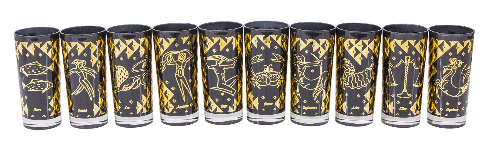 Rare Signed Fred Press Zodiac Glasses (1 of 9)