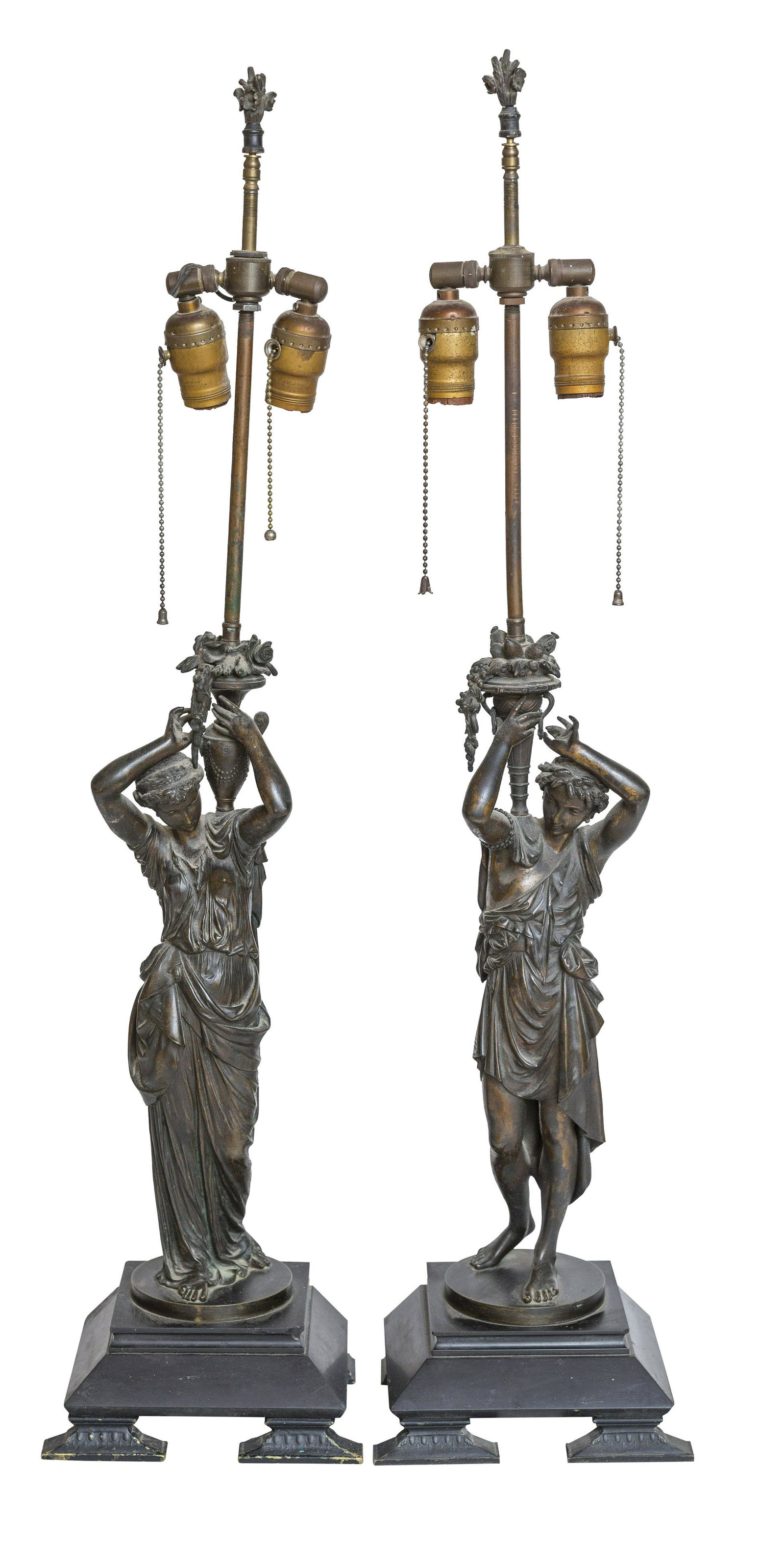 Outstanding Neoclassical Bronze Figural Lamps (1 of 10)