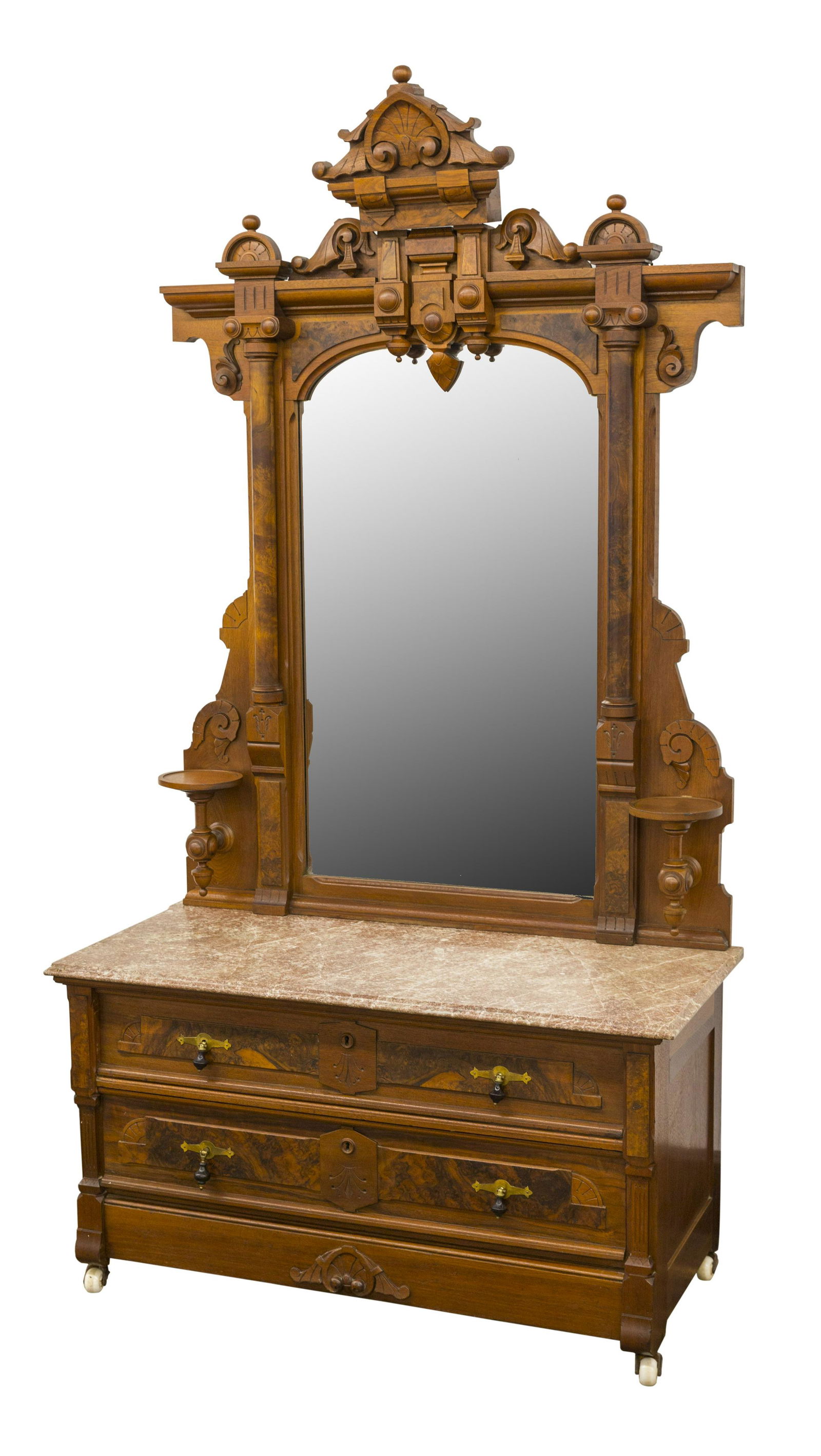 Thomas Brooks (Attribution) Victorian Burl Walnut Dresser (1 of 17)