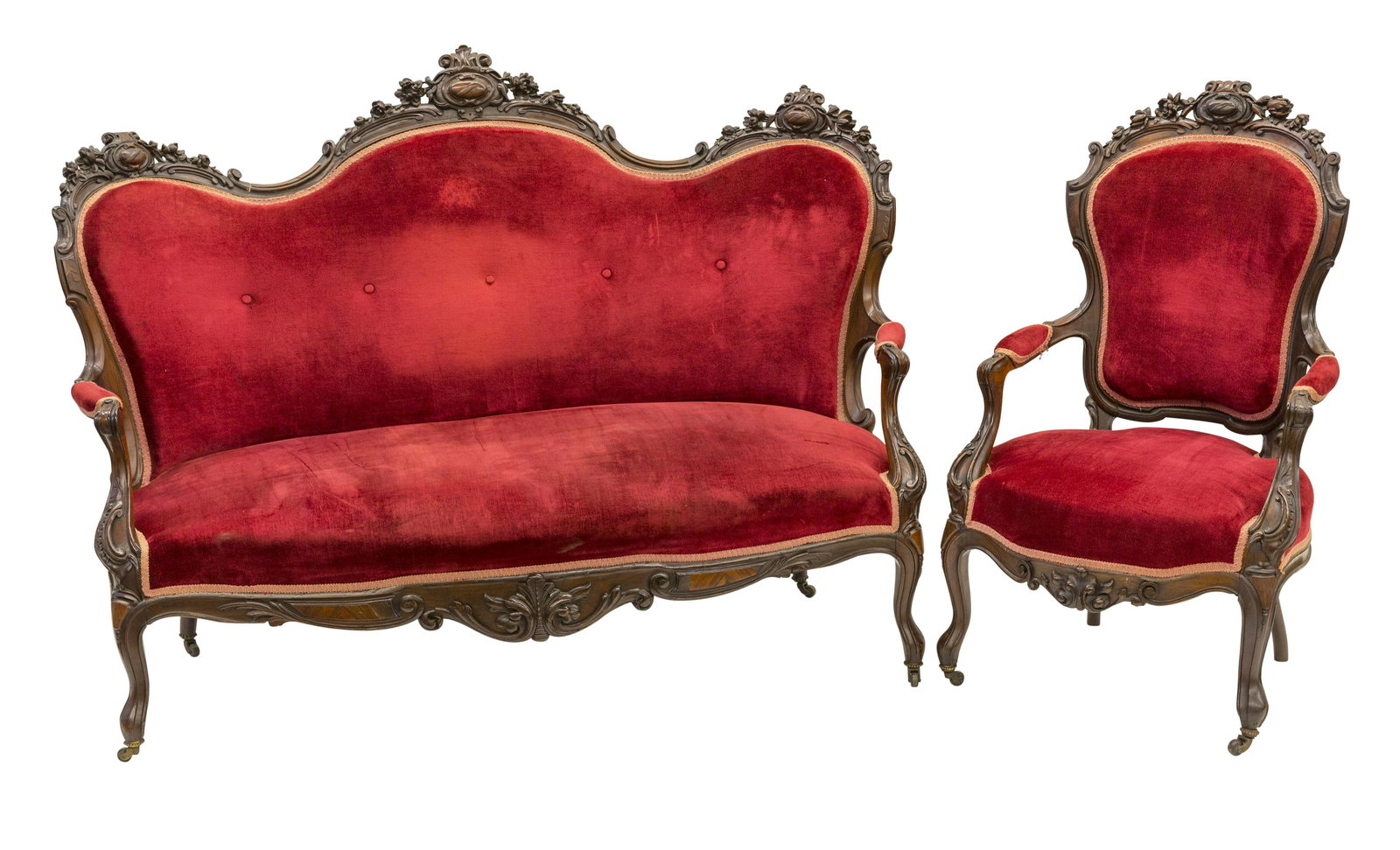 Victorian Rosewood Sofa & Chair (1 of 16)