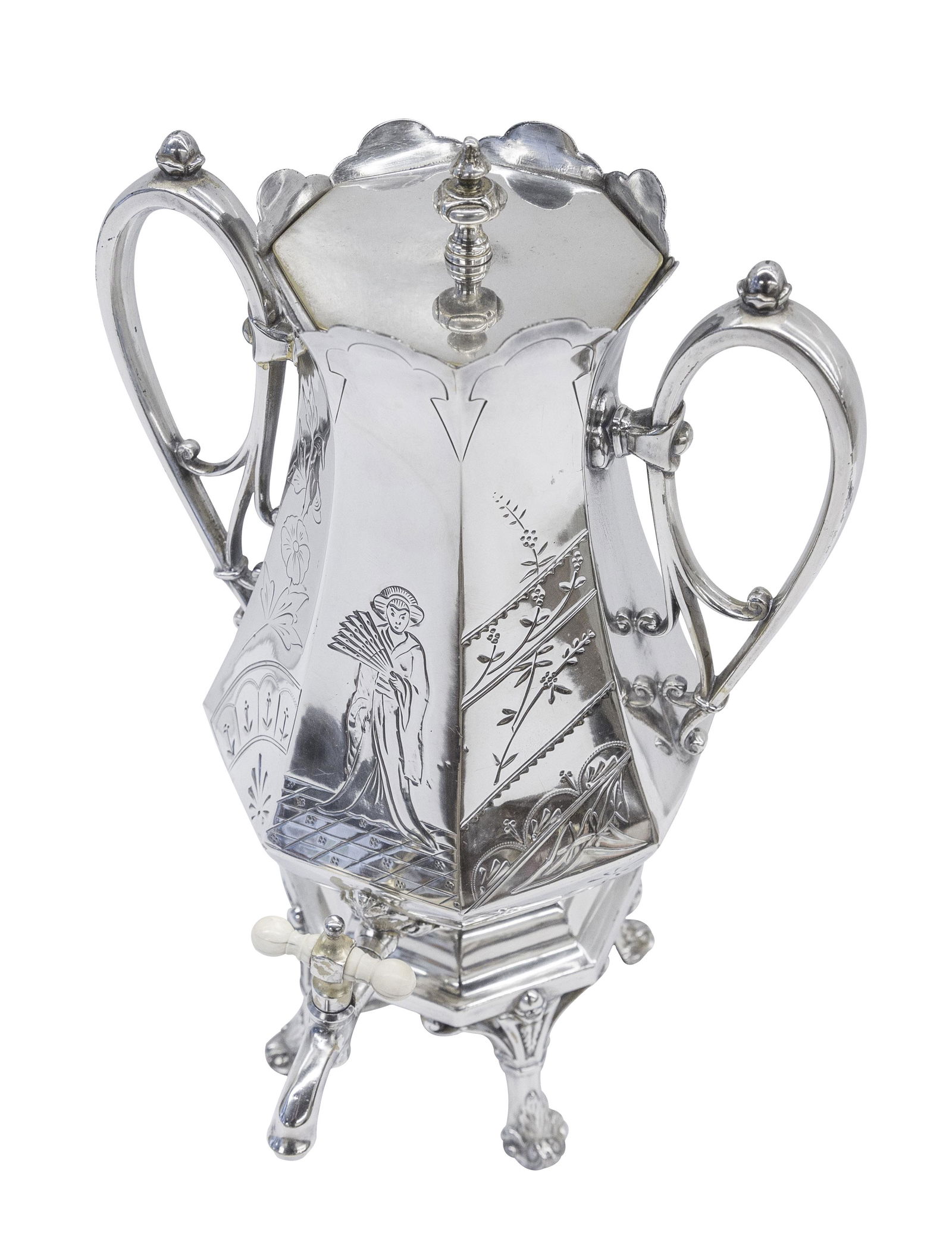 Victorian Aesthetic Movement Silver on Copper Coffee Urn (1 of 10)