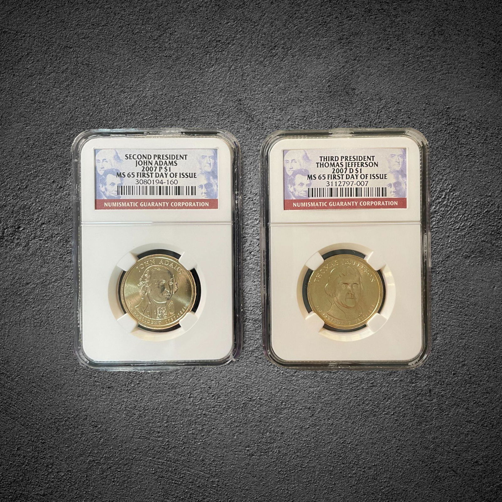 2007-P & D John Adams & Thomas Jefferson $1 Coin (1 of 2)