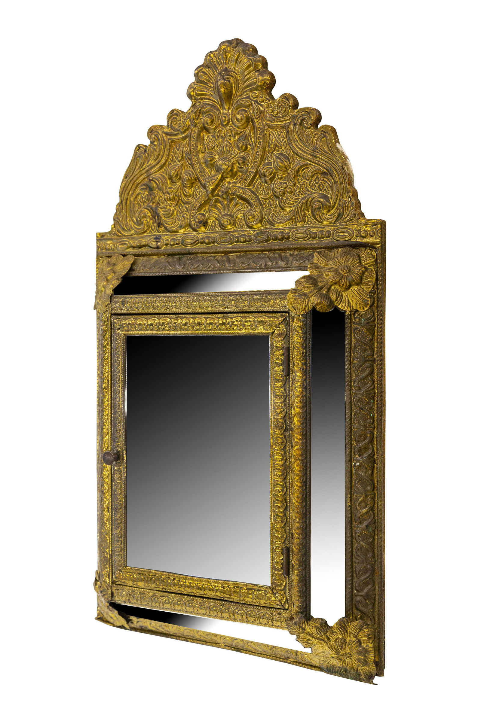 Italian Brass Embossed Mirror Cabinet (1 of 11)