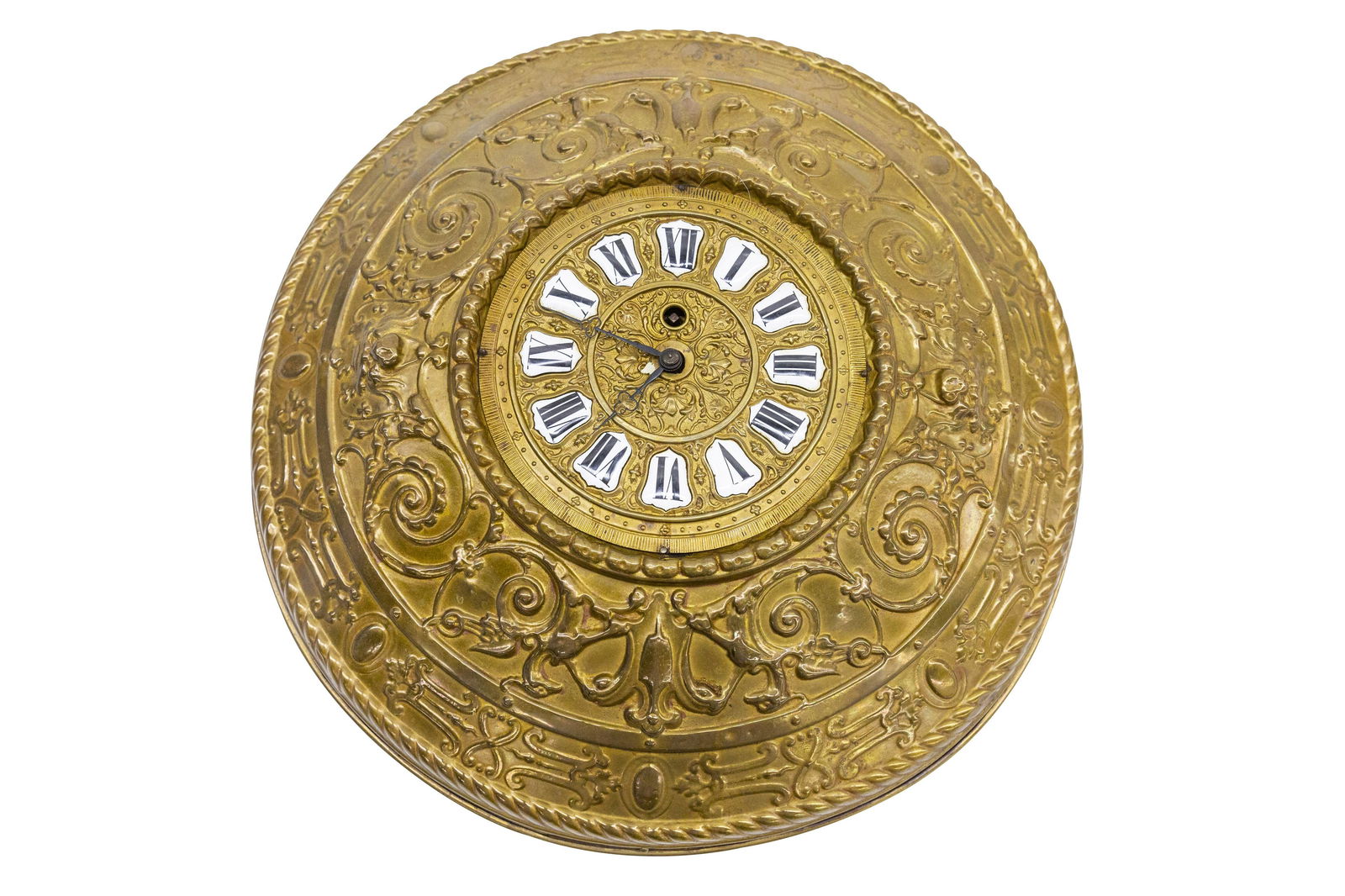 French Gold Painted Embossed Wall Clock (1 of 7)