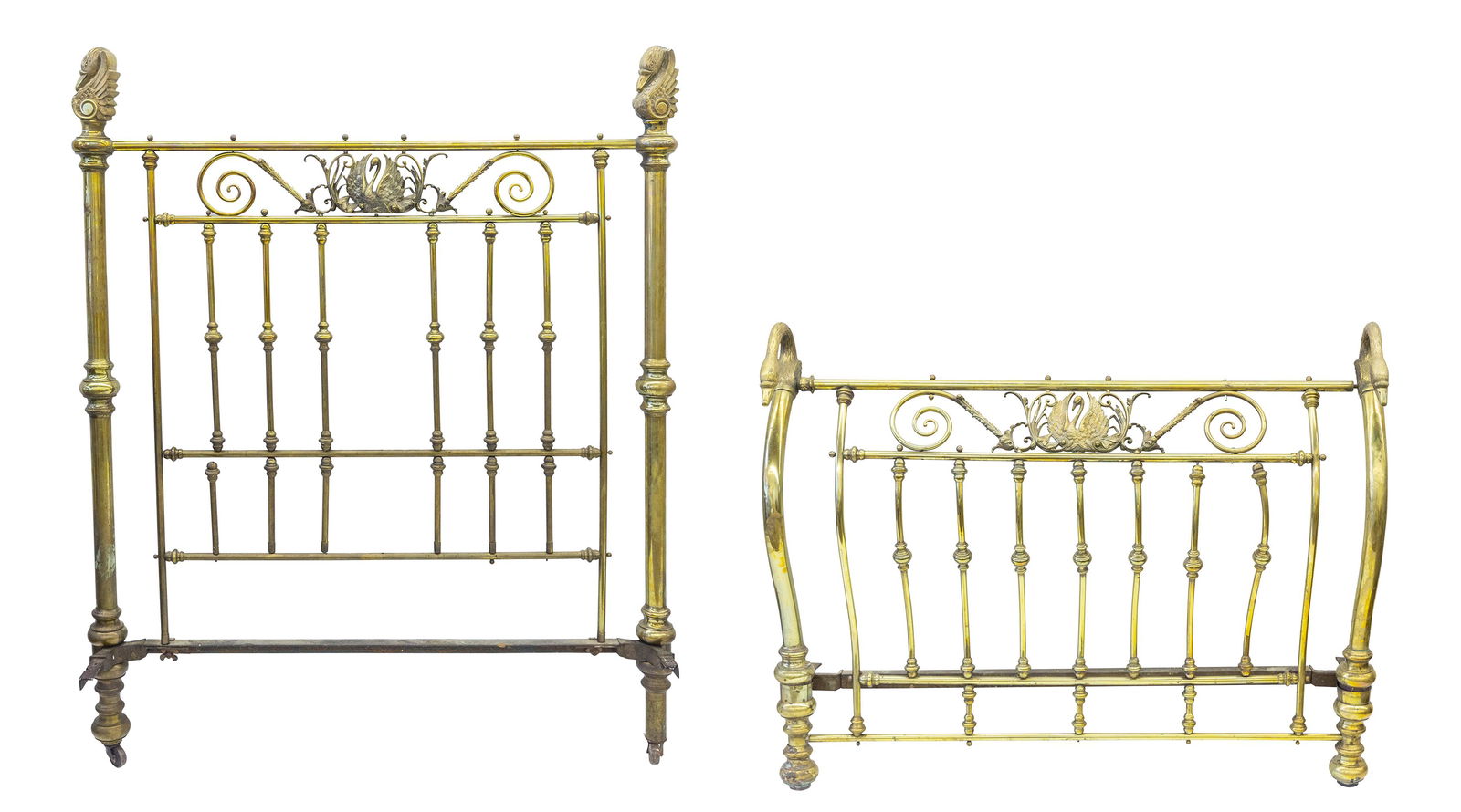Outstanding Neoclassical Brass Swan Bed (1 of 13)