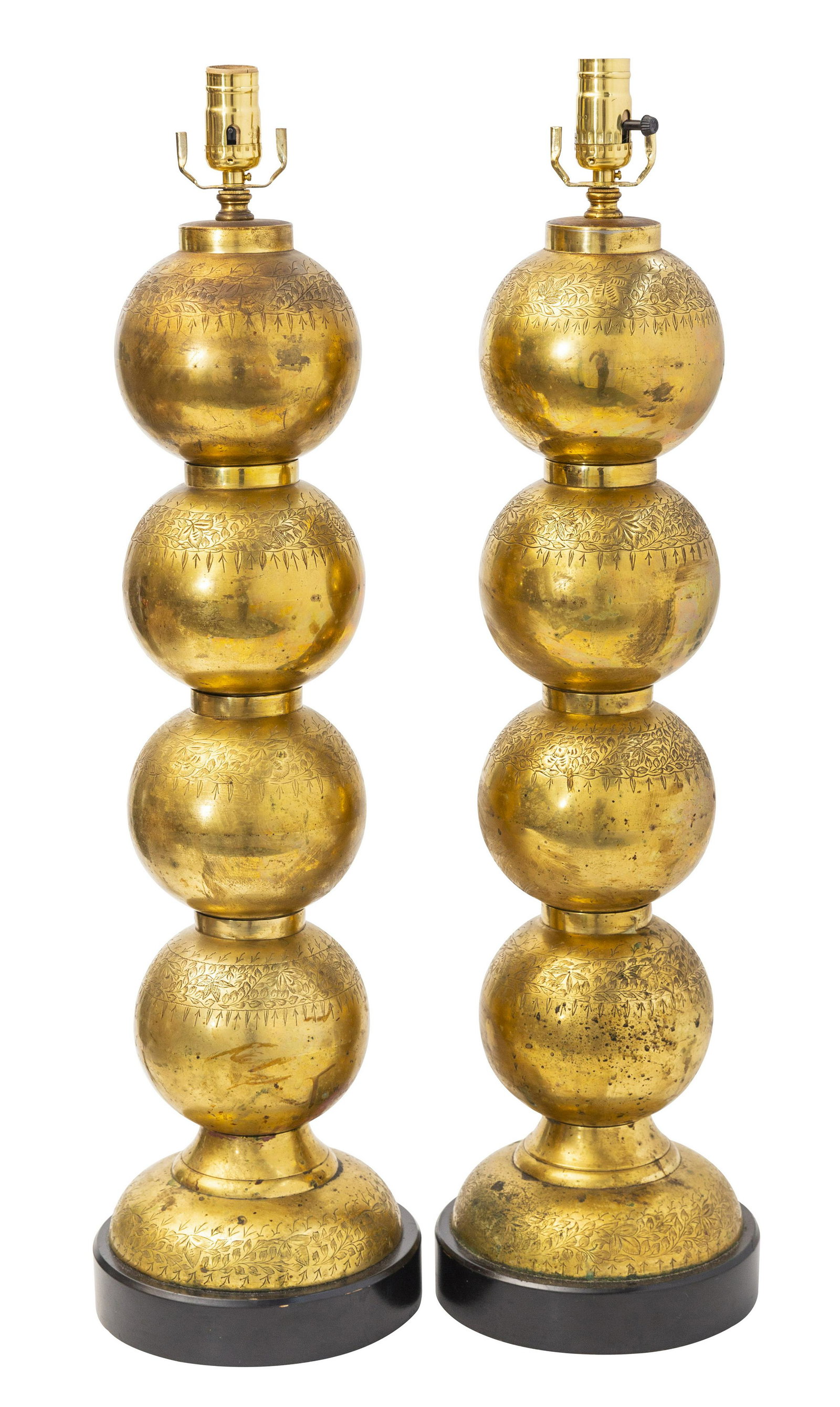 MCM Etched Brass Ball Lamps (1 of 7)