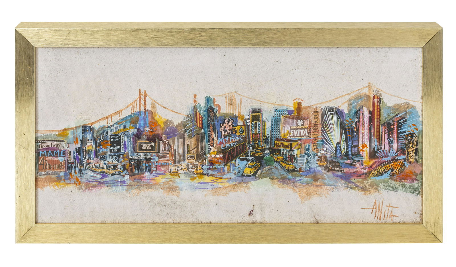 Embossed Oil on Canvas of City Skyline (1 of 7)