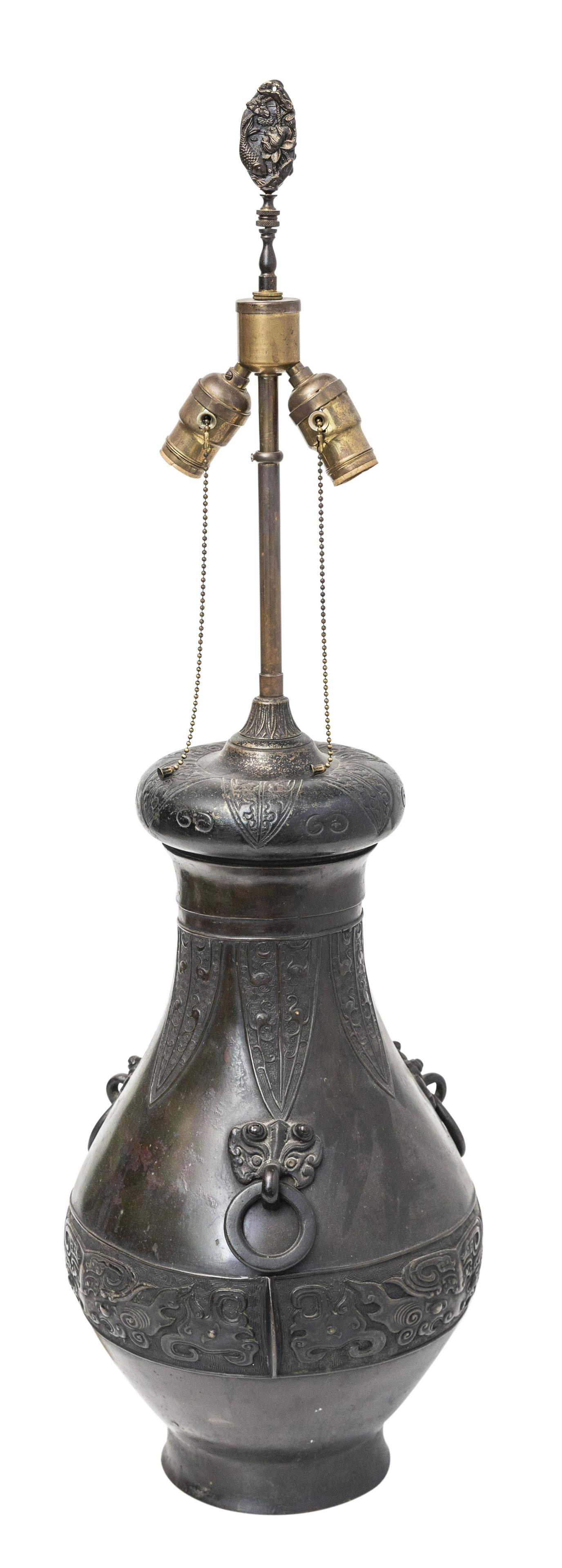 19th Century Chinese Bronze Table Lamp (1 of 9)
