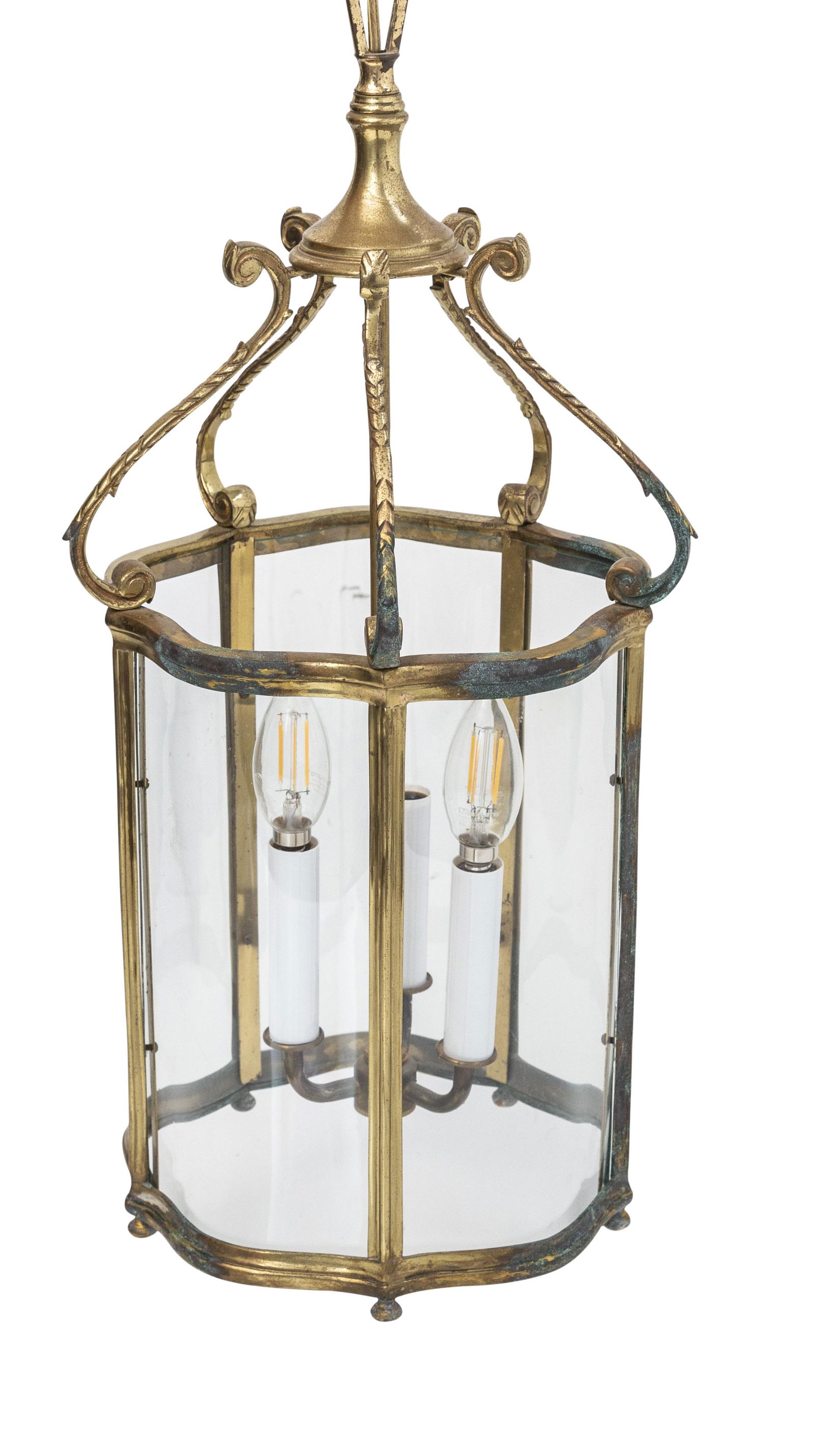 Vintage William and Mary Style Brass Light Pendant (1 of 6)