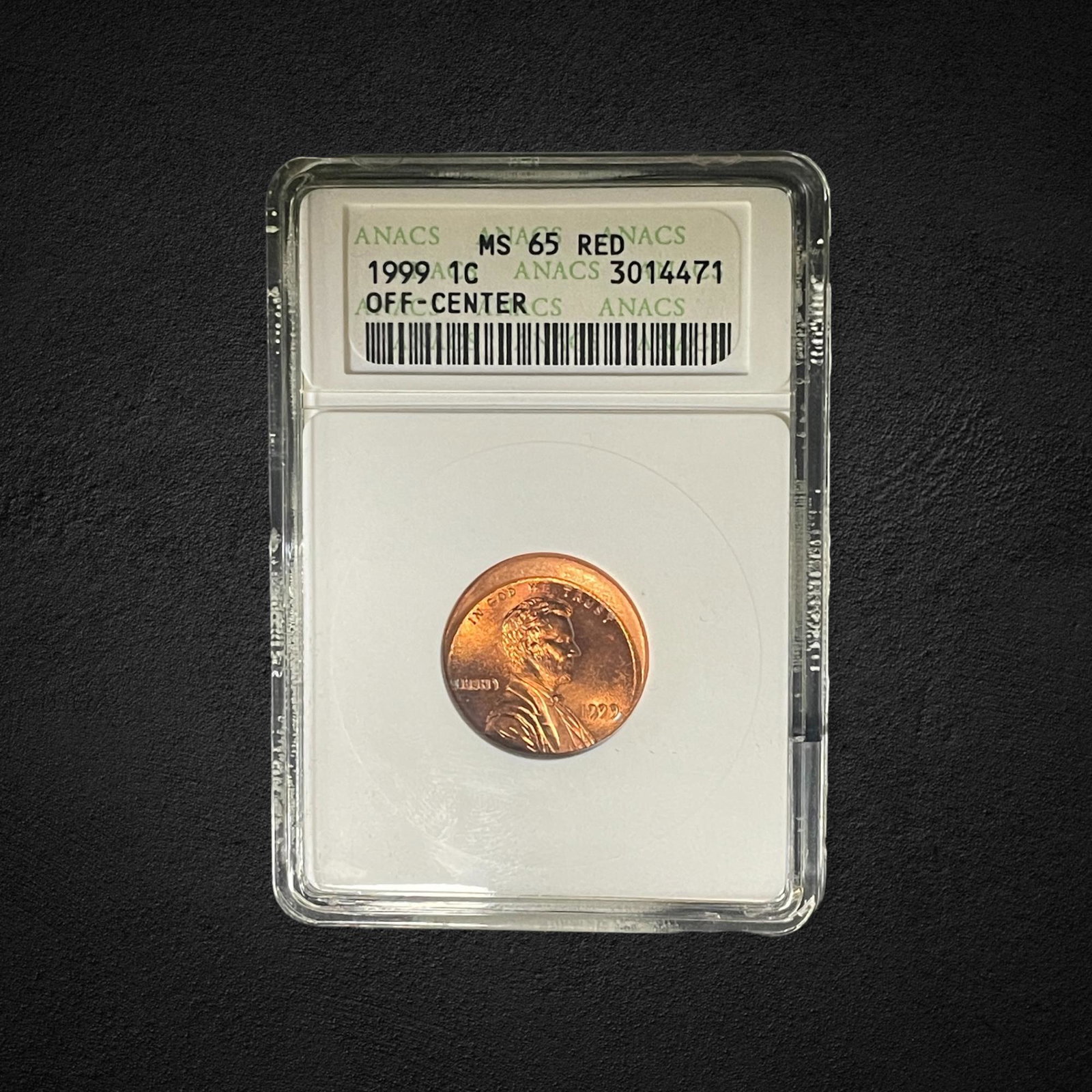 1999 Off Center Lincoln Penny Coin (1 of 2)