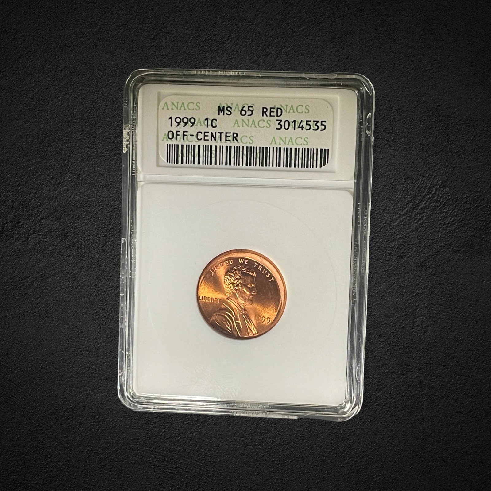 1999 Off Center Lincoln Penny Coin (1 of 2)