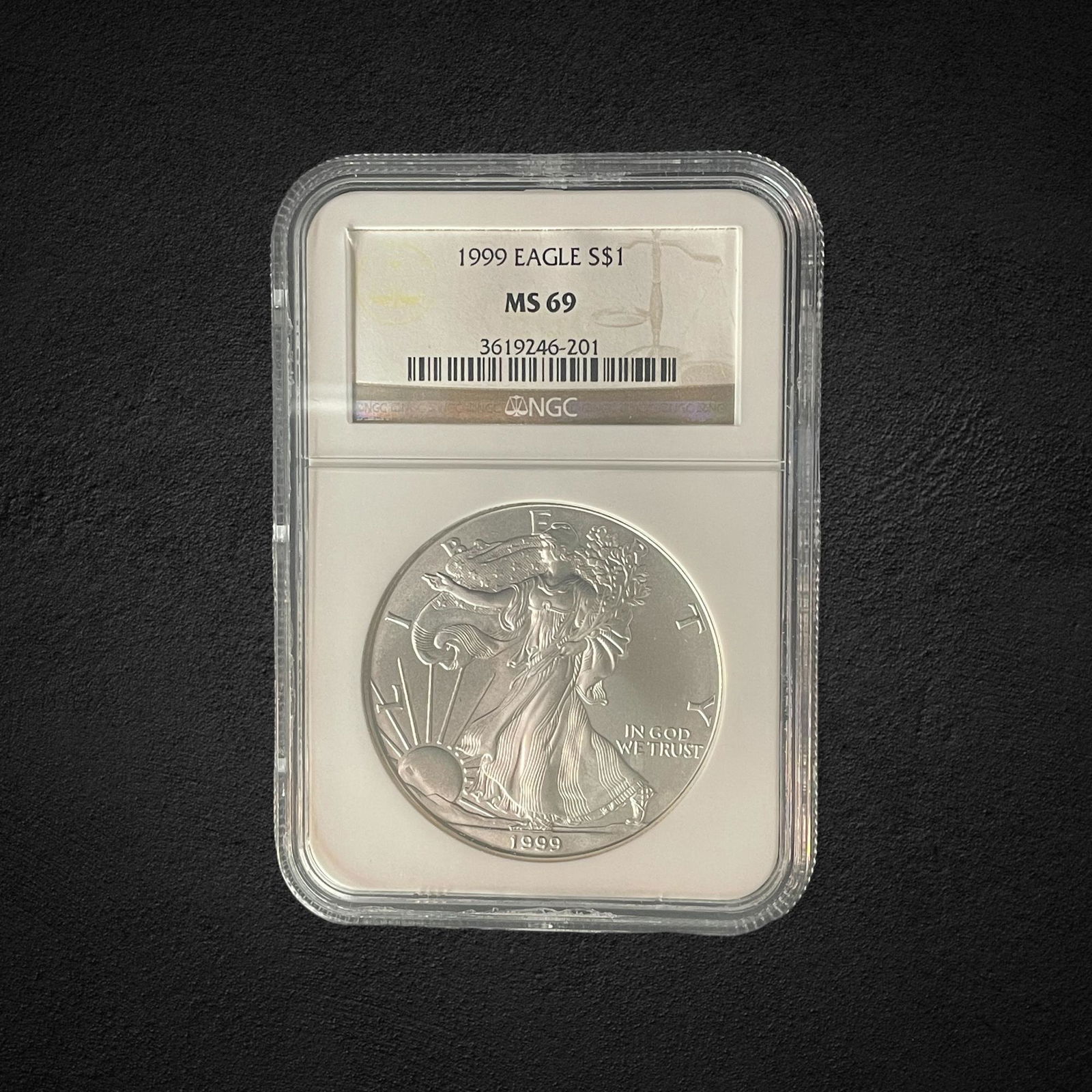 1999 $1 Silver Eagle Coin (1 of 2)