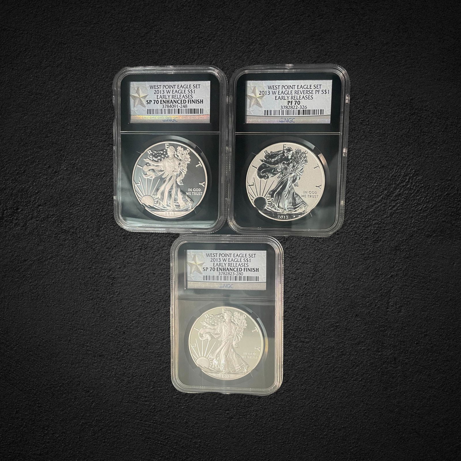 2013-W $1 Silver Eagle Early Release Proof Coins Black (1 of 2)
