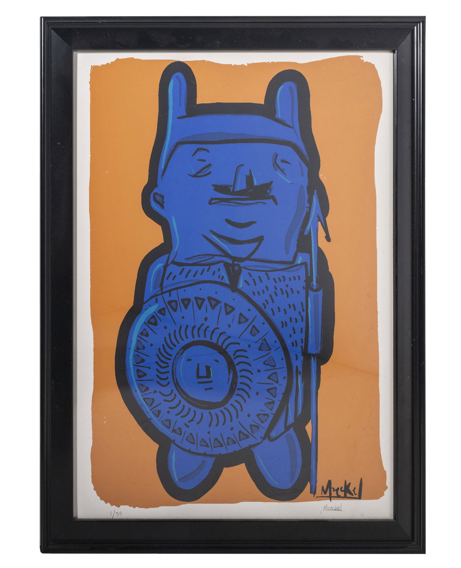 Christian "Sez" Moeckel (B 1976-) Bitossi Screen Print: Hand pulled screen print on paper, (Bitossi Viking), pencil signed lower right, #1/50, Guido Bitossi has original paintings in his collection, these lithographs are sold all over the world. Sheet size