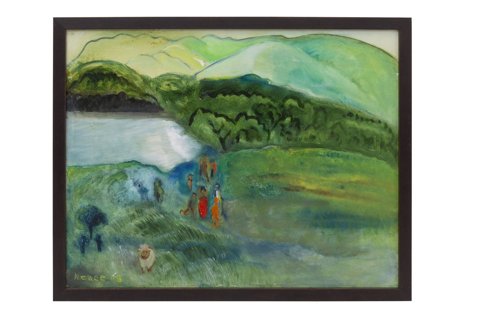 Jo Neace Krause (B 1935) Oil (KY): Oil on canvas, untitled, modernist head. Signed and dated to verso, 2017. Sight-20.25 x 16, Frame-21.25 x 17